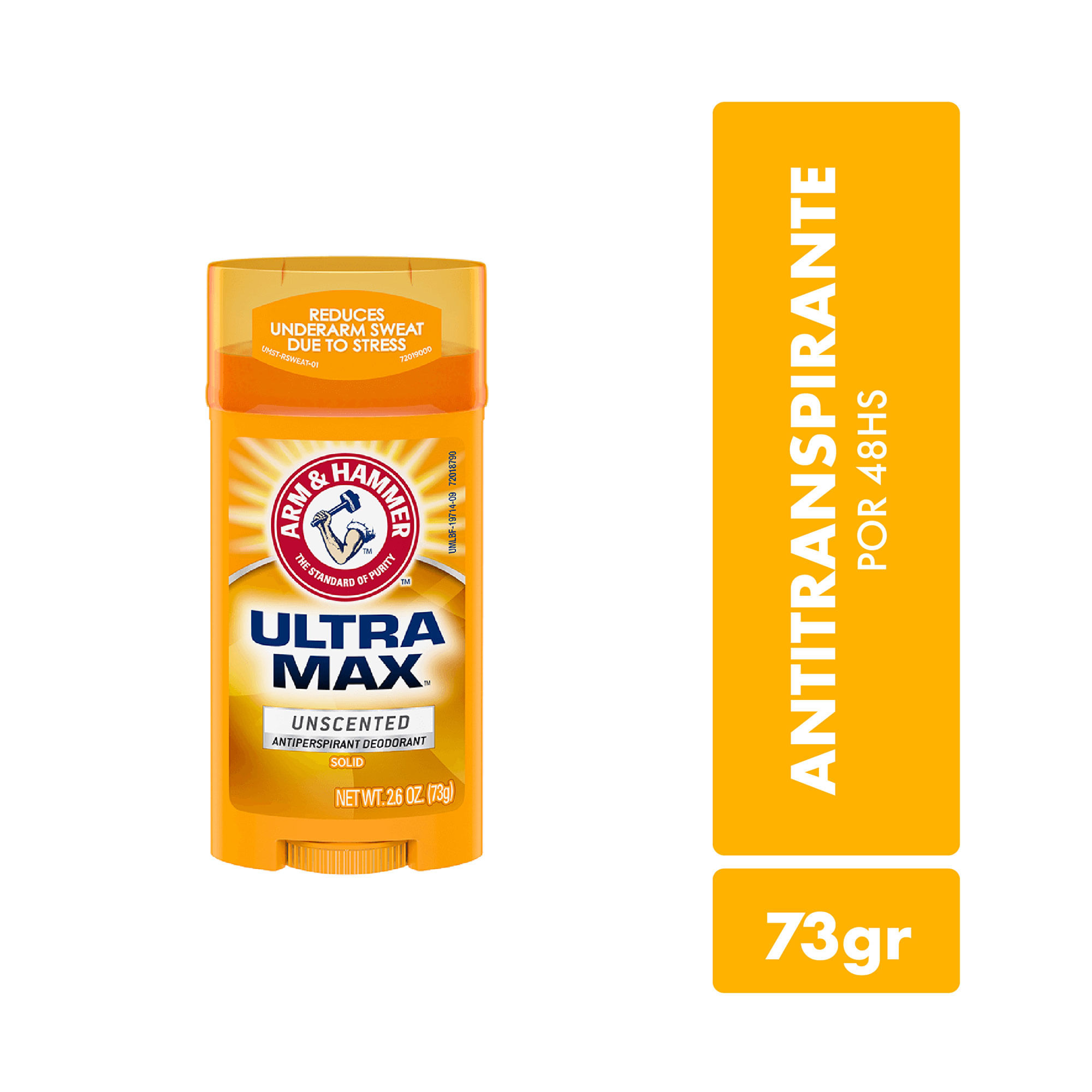 Antitranspirante ARM & Hammer ultramax sin perfume stick 73 g.