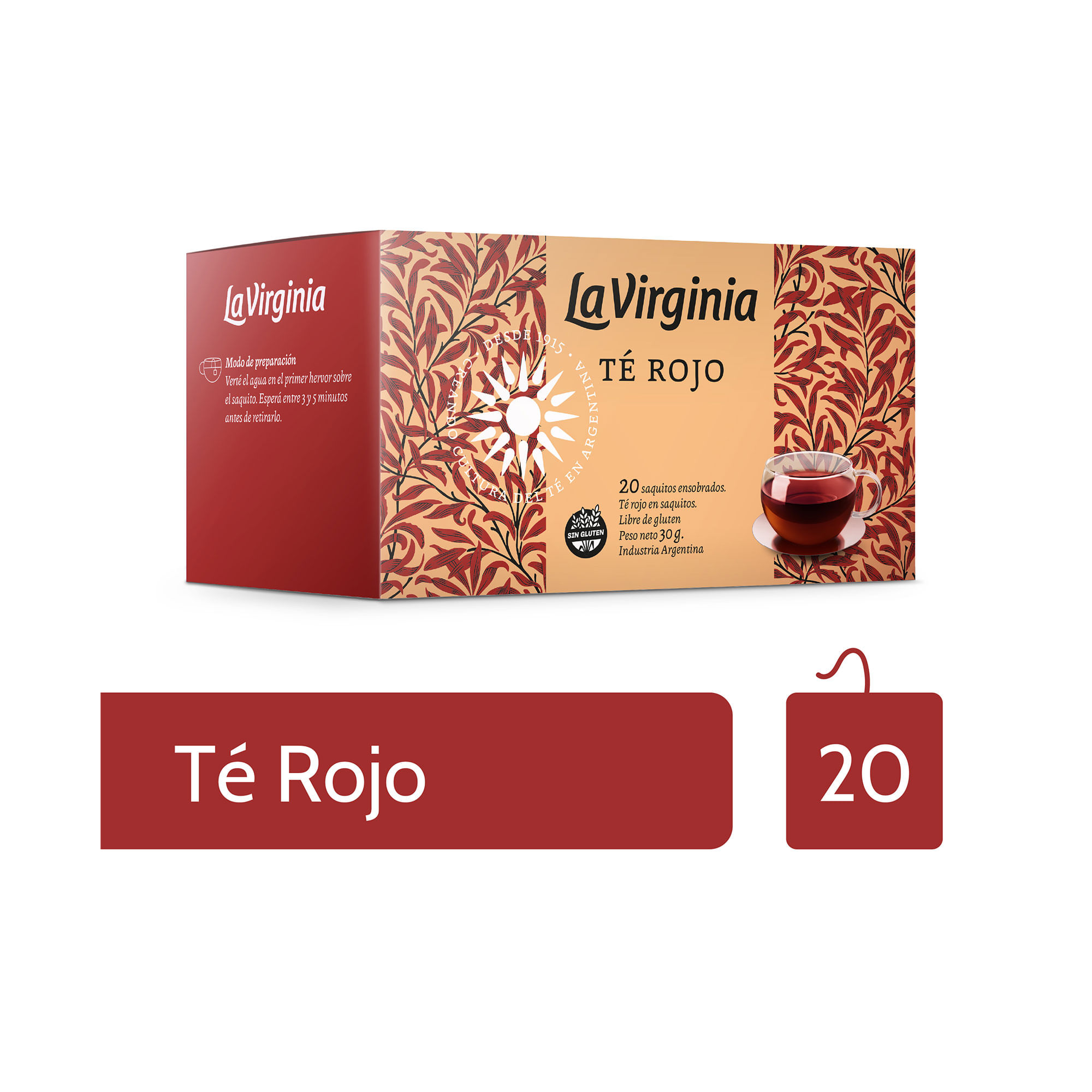 Té rojo La Virginia en saquitos x 20 uni