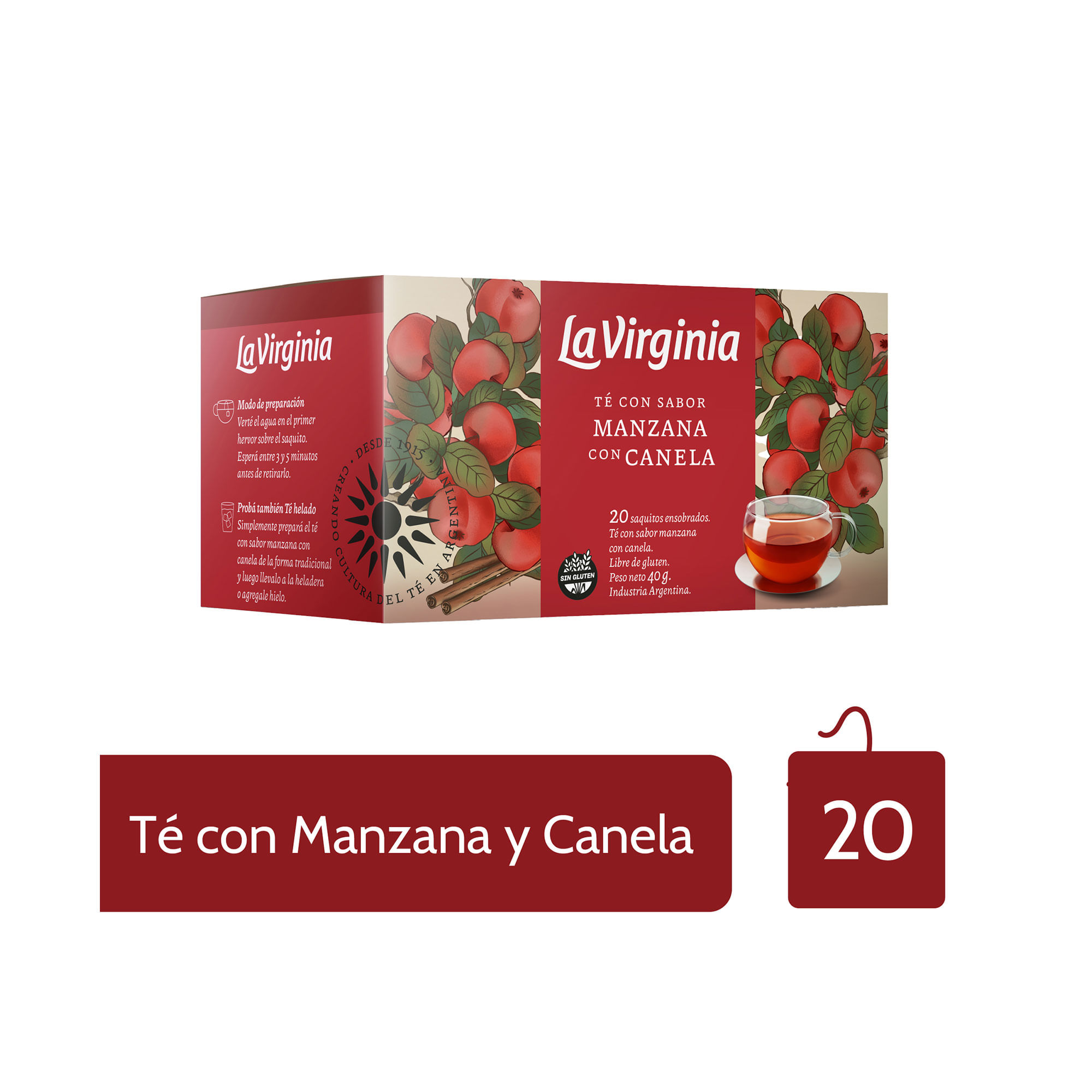 Té manzana canela La Virginia x 20 uni