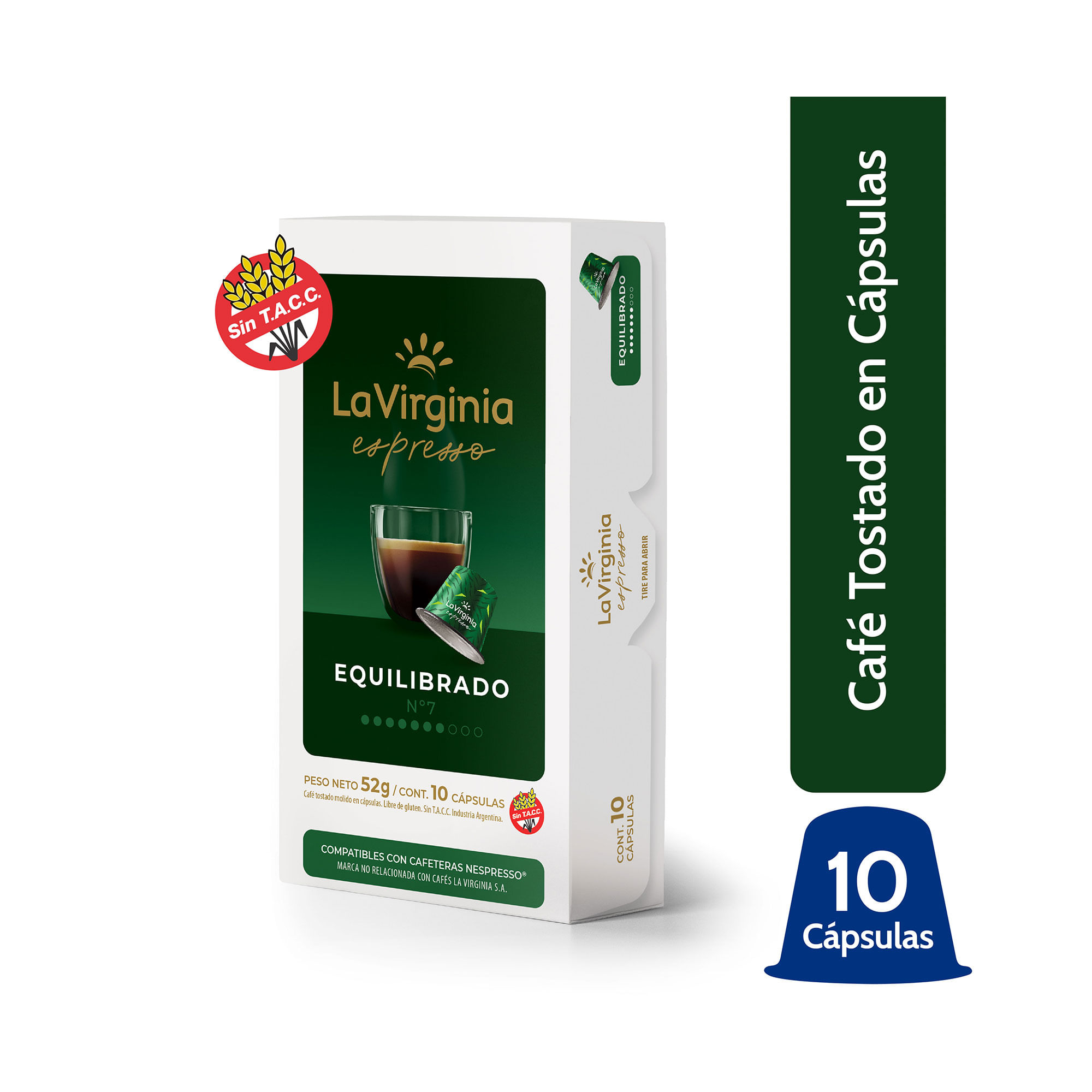 Café En Cápsulas La Virginia Equilibrado 10 U 52 G
