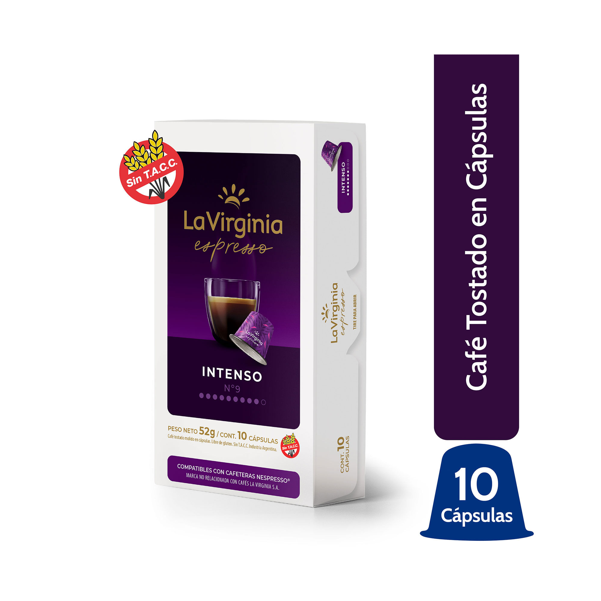 Café En Cápsulas La Virginia Intenso 10 U 52 G