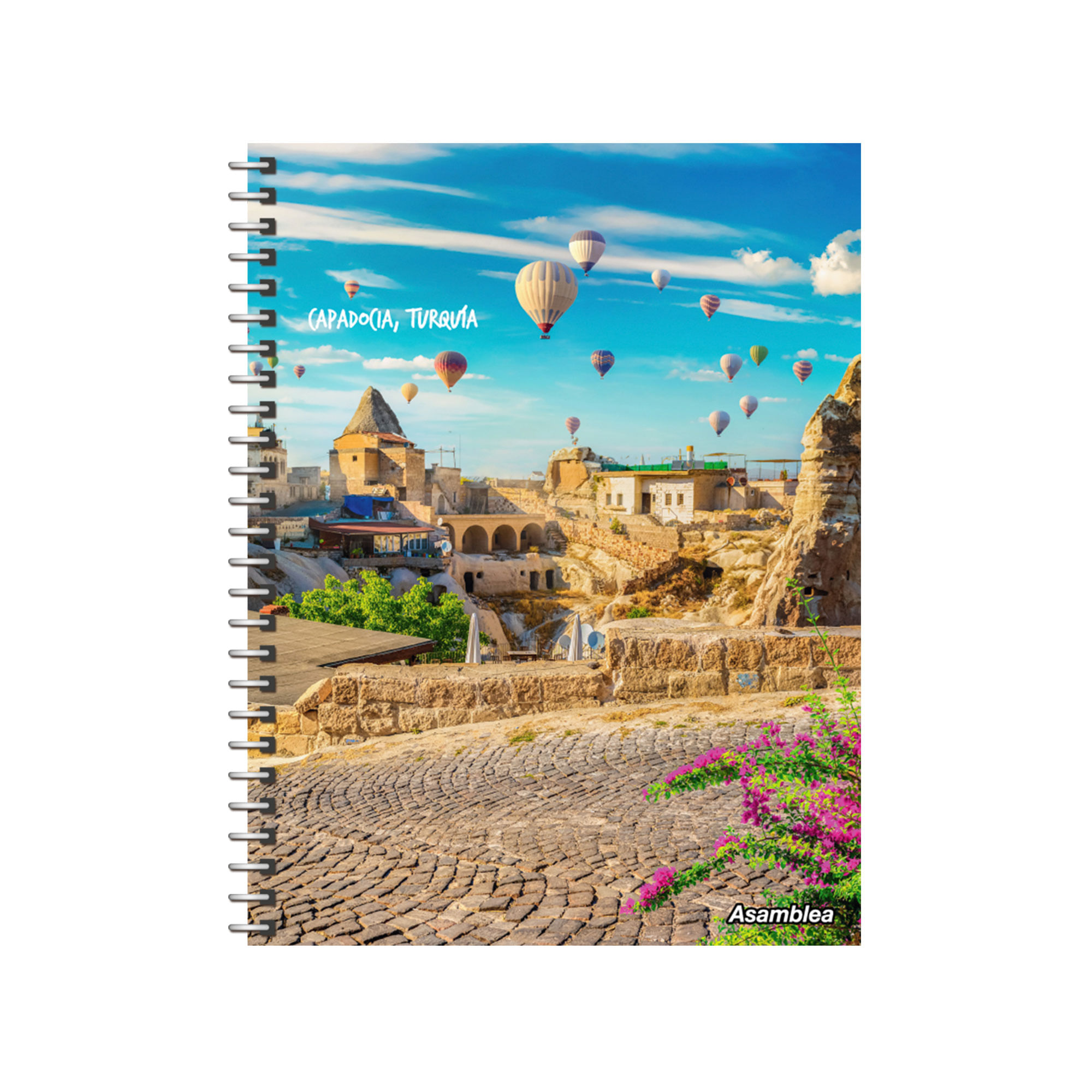 Cuaderno Asamblea 21x29 cm tapa dura paisajes 80 hojas rayado