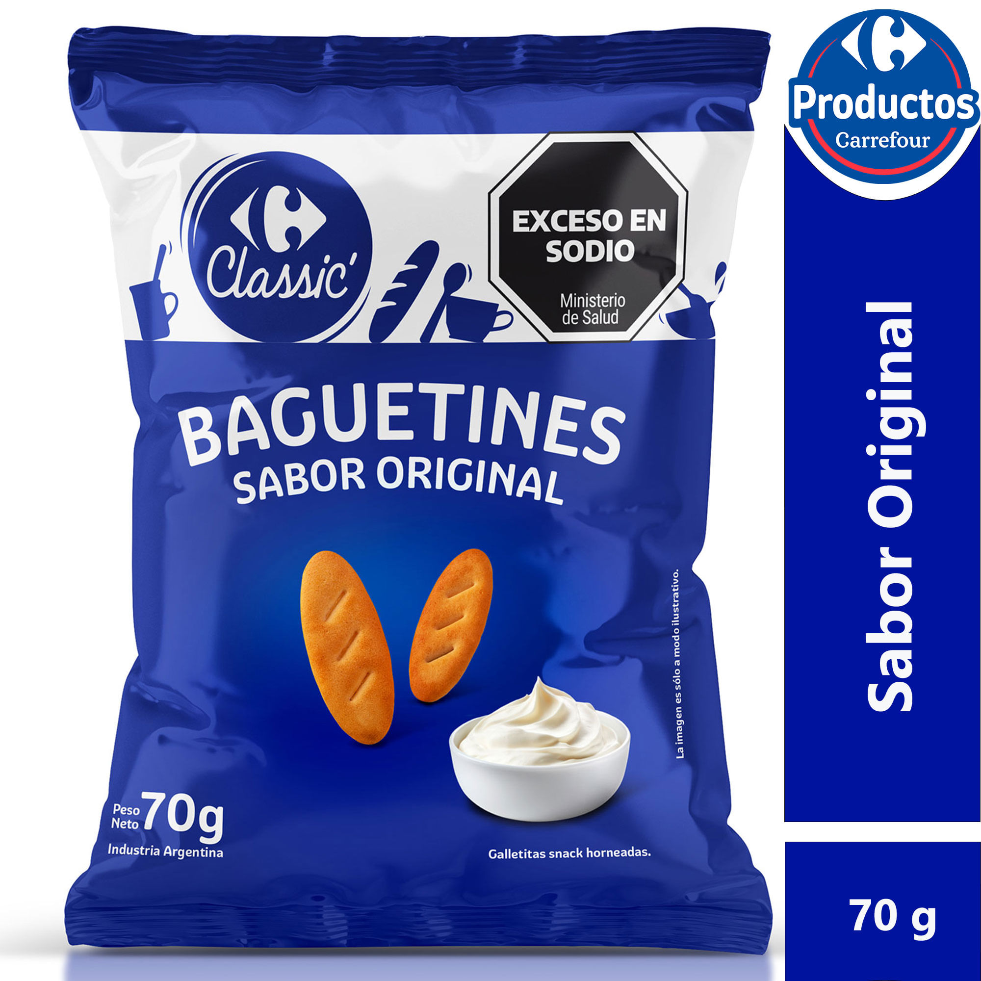 Baguetin Carrefour Classic sabor original 70 grs