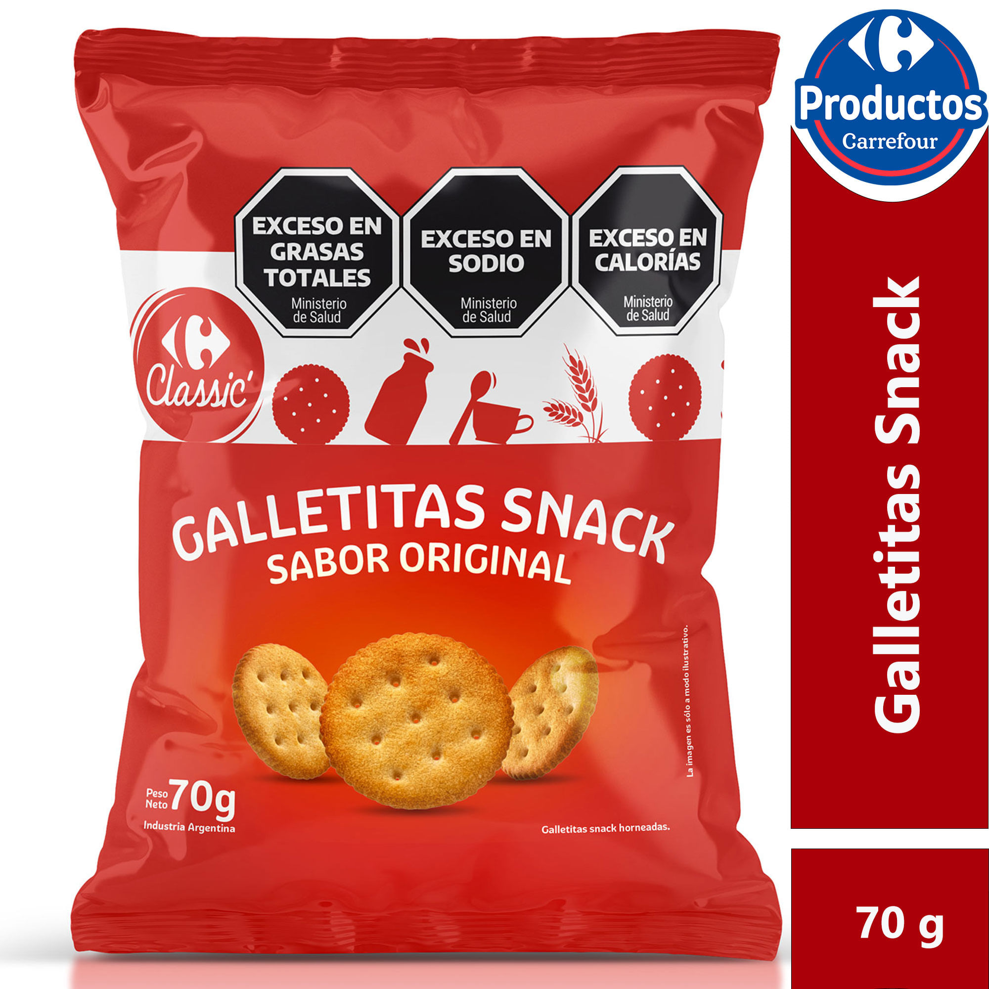 Galleta snack redonda Carrefour Classic 70 grs