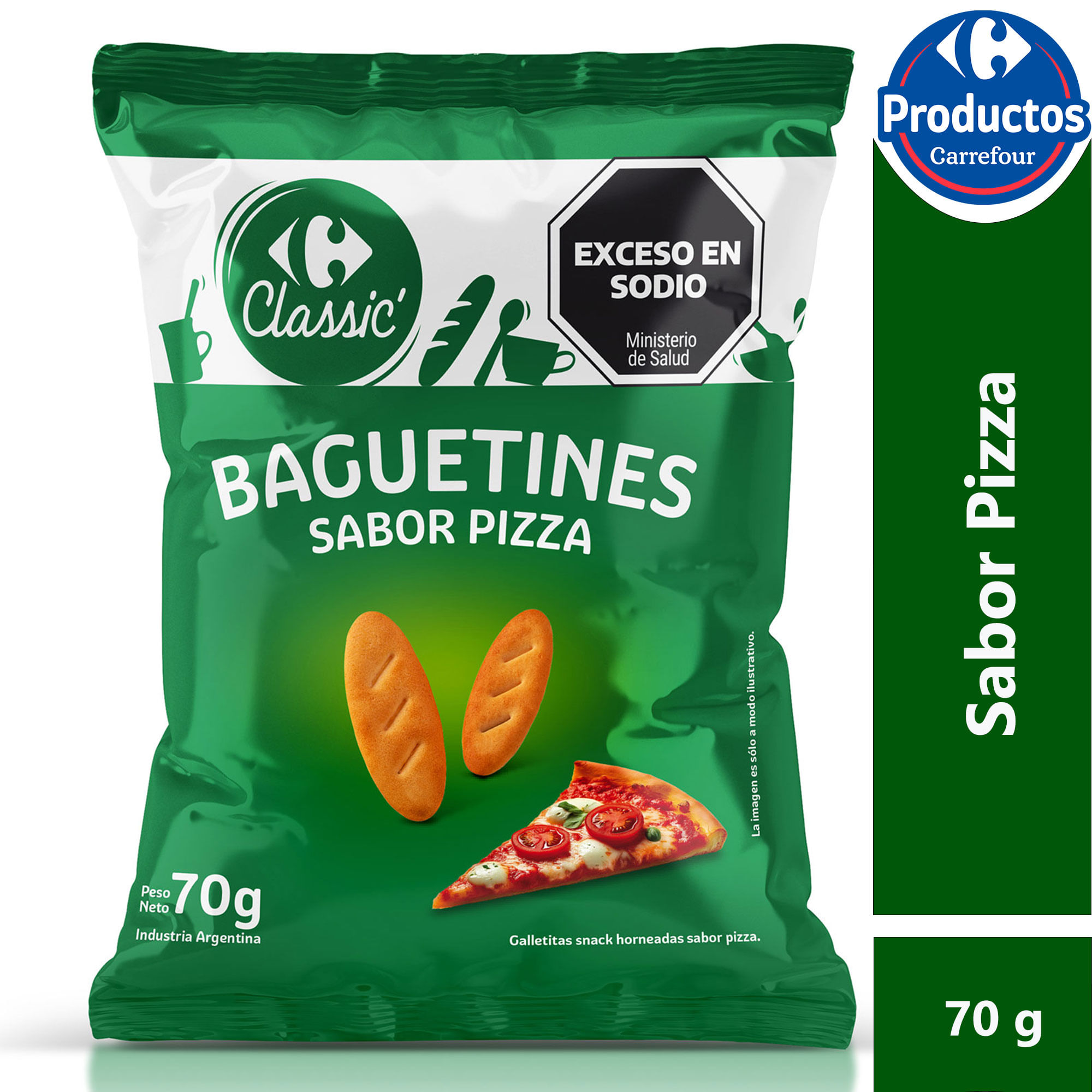 Baguetin Carrefour Classic sabor pizza 70 grs