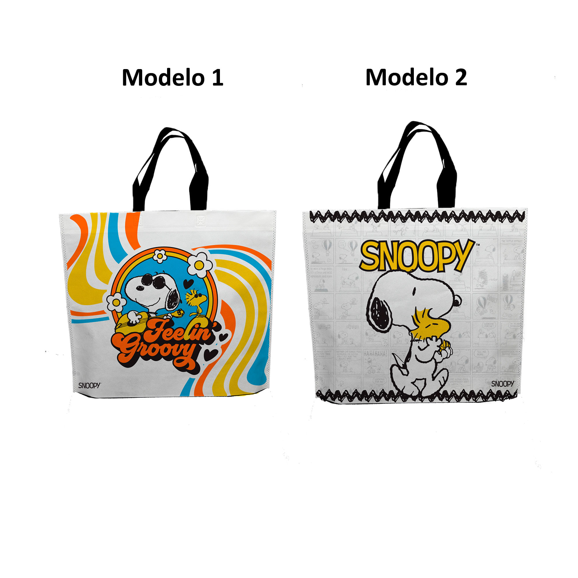 Bolsa De Tela Plana Snoopy