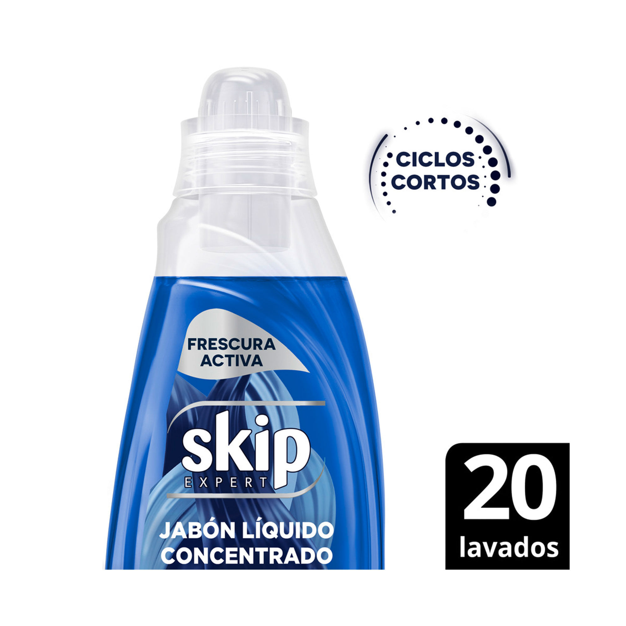 Jabón Líquido Para Ropa Skip Concentrado Frescura Activa Para Ciclos Cortos 800 Ml