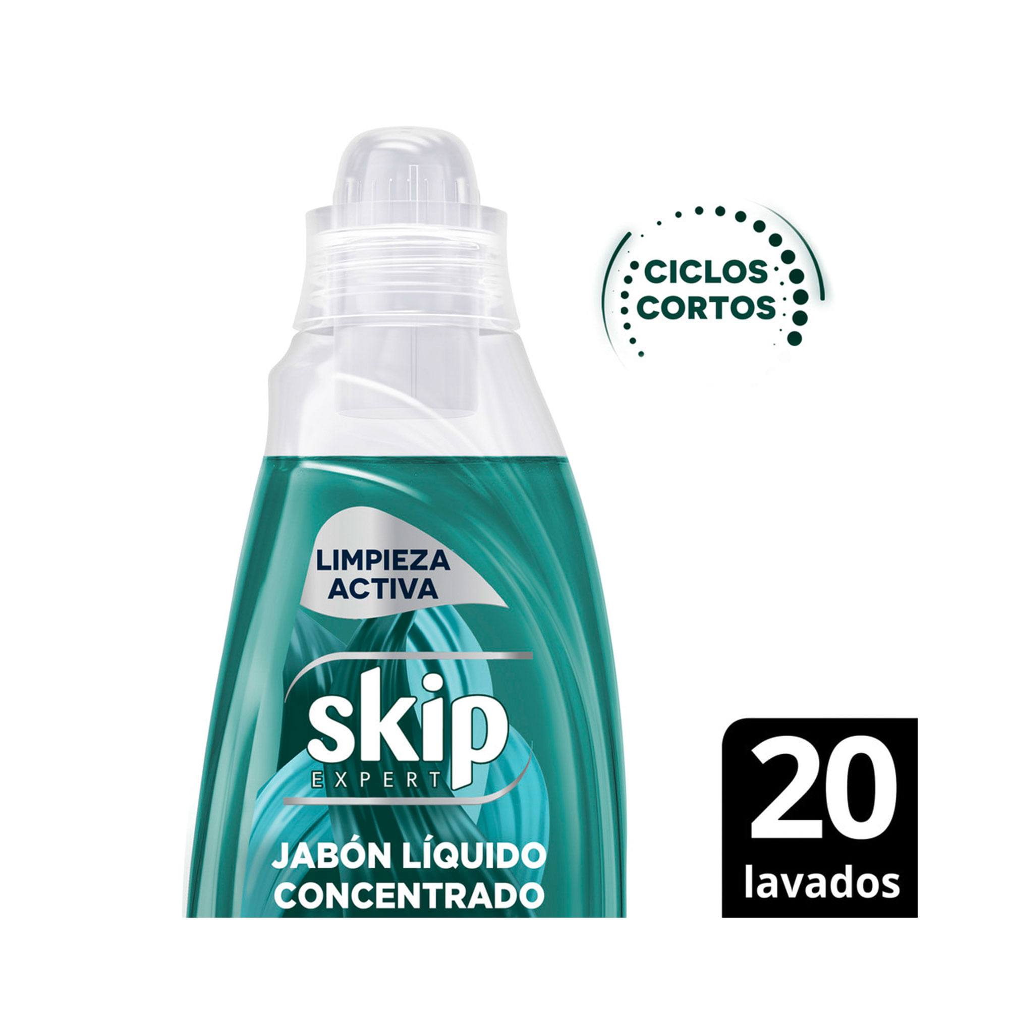 Jabón Líquido Para Ropa Skip Concentrado Limpieza Activa Para Ciclos Cortos 800 Ml