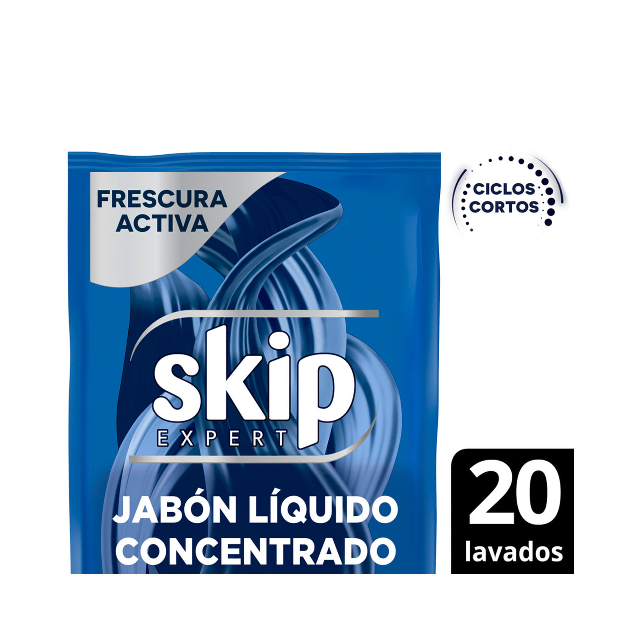 Jabón Líquido Para Ropa Skip Concentrado Frescura Activa Para Ciclos Cortos 800 Ml