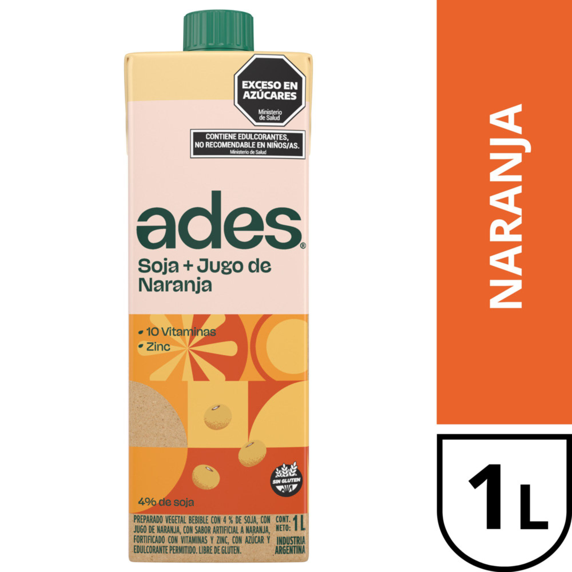 Ades Soja + Jugo De Naranja 1 L