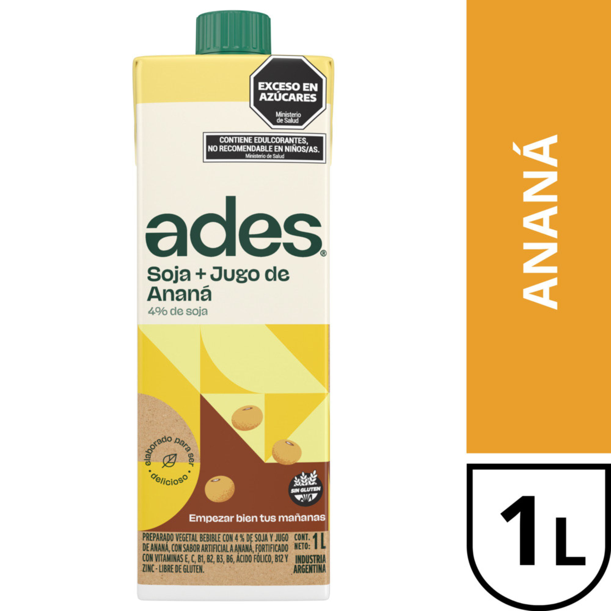 Ades soja + jugo de ananá 1 lt