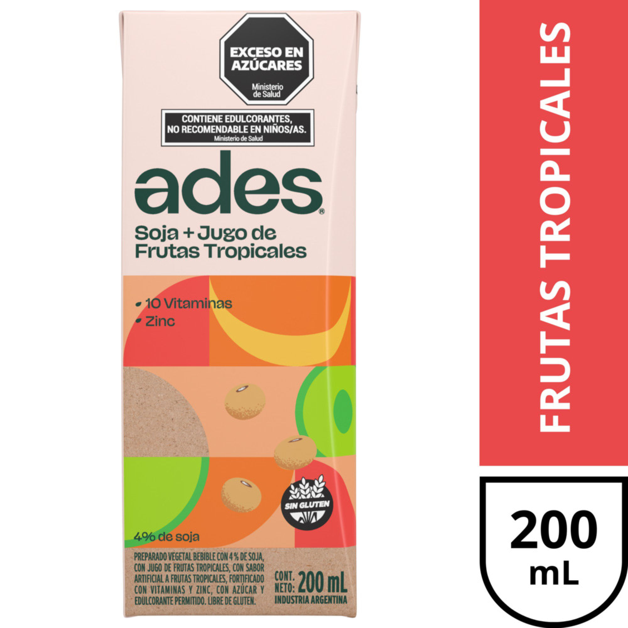 Ades soja + jugo de frutas tropicales 200 ml