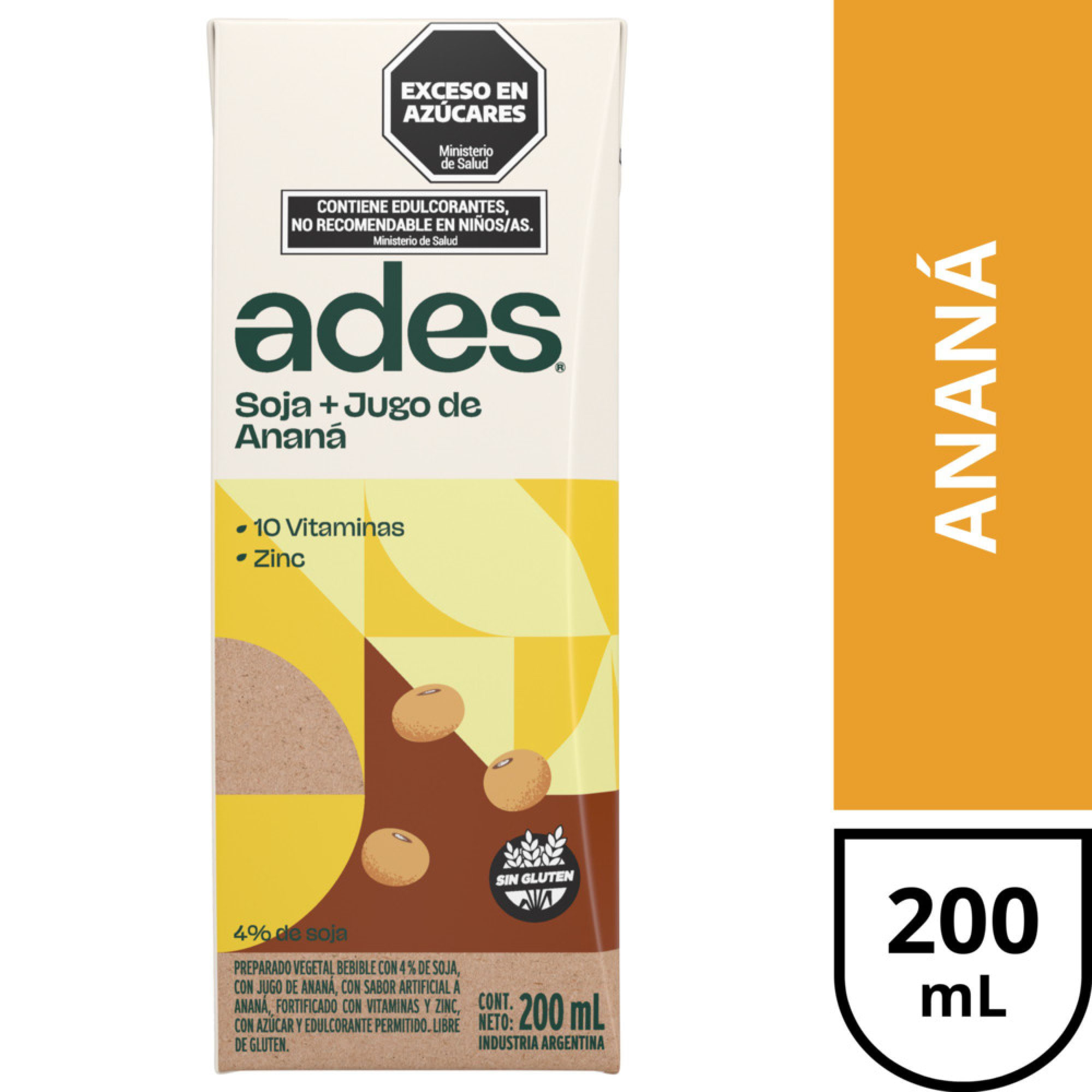 Ades soja + jugo de ananá 200 ml