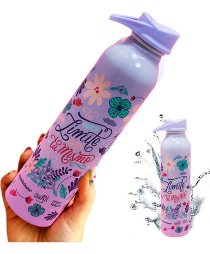Botella De Agua Deportiva De Aluminio Violeta Dehuka