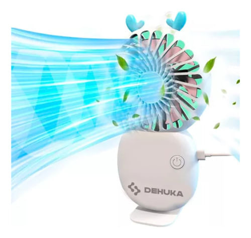 Ventilador Portátil Con Base De Apoyo Carga Usb Dehuka