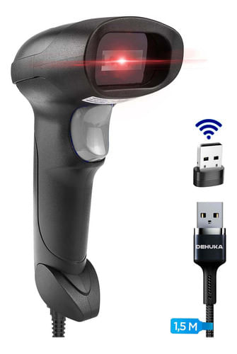 Lector De Códigos De Barras Inalámbrico Con Receptor Usb Color Negro Dehuka