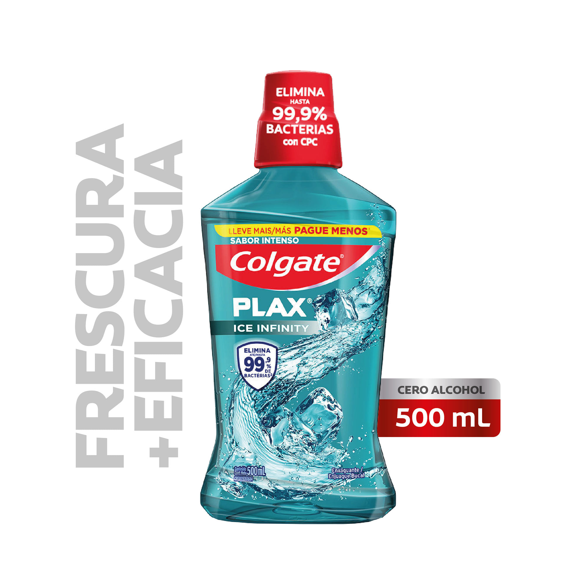Enjuague bucal Colgate Plax Ice Infinity 500 350 ml