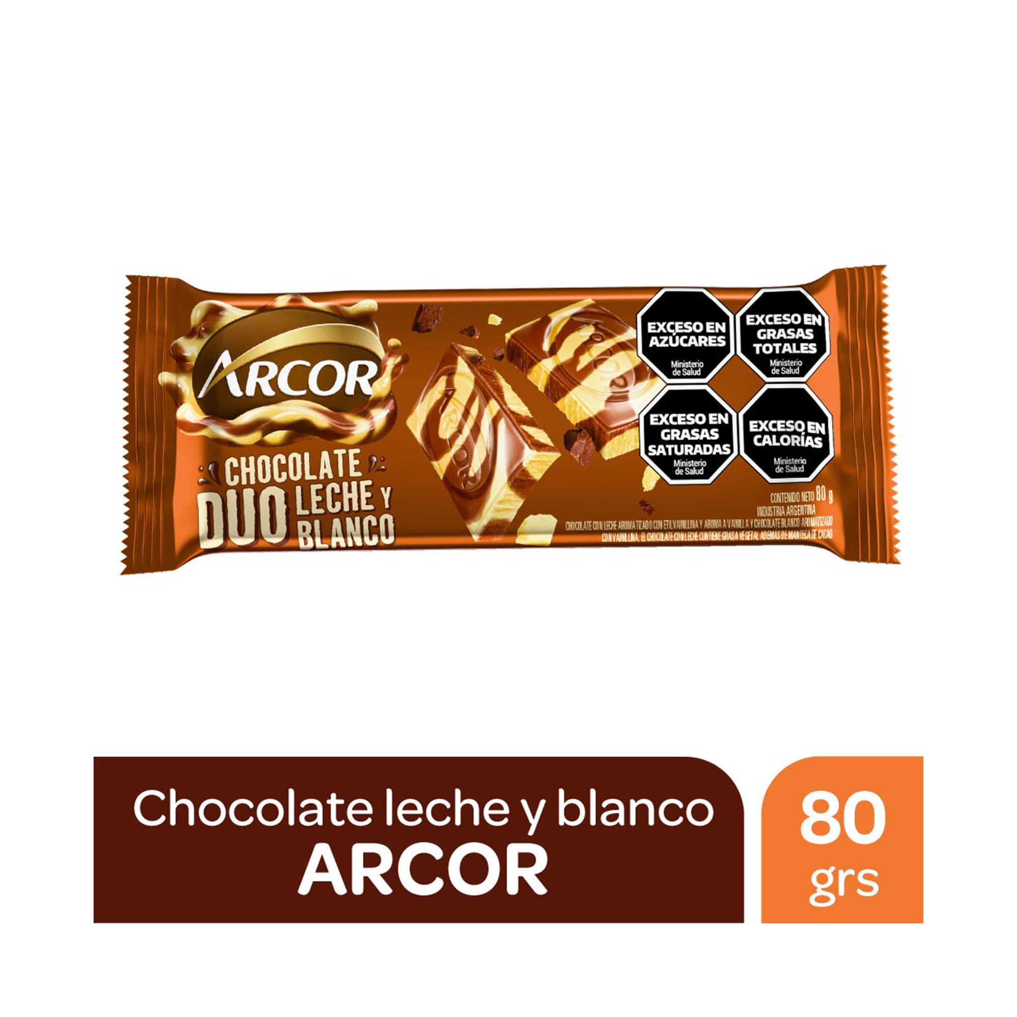 Tableta de chocolate marmolado Arcor 80 grs