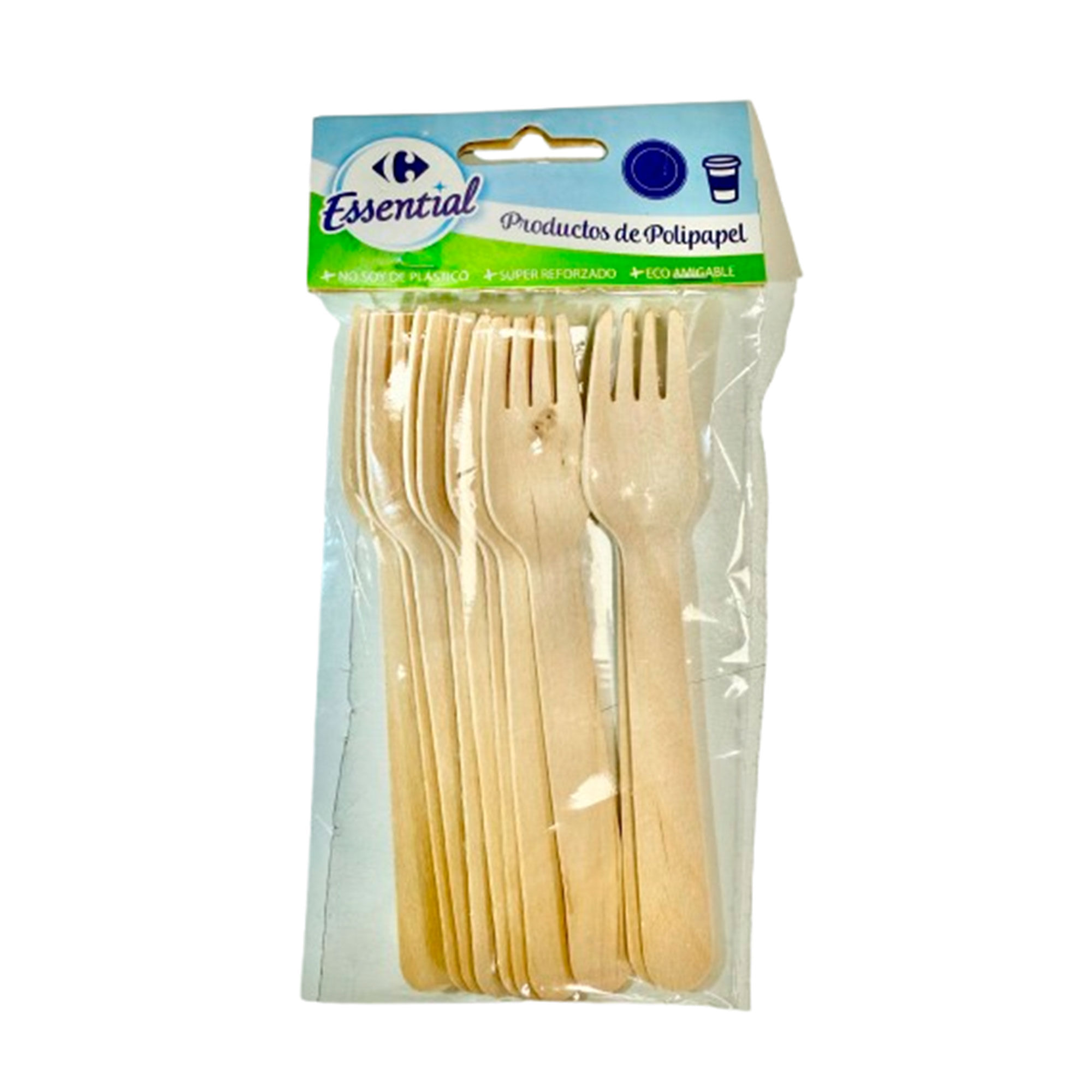 Tenedores Carrefour Essential madera x 10 uni