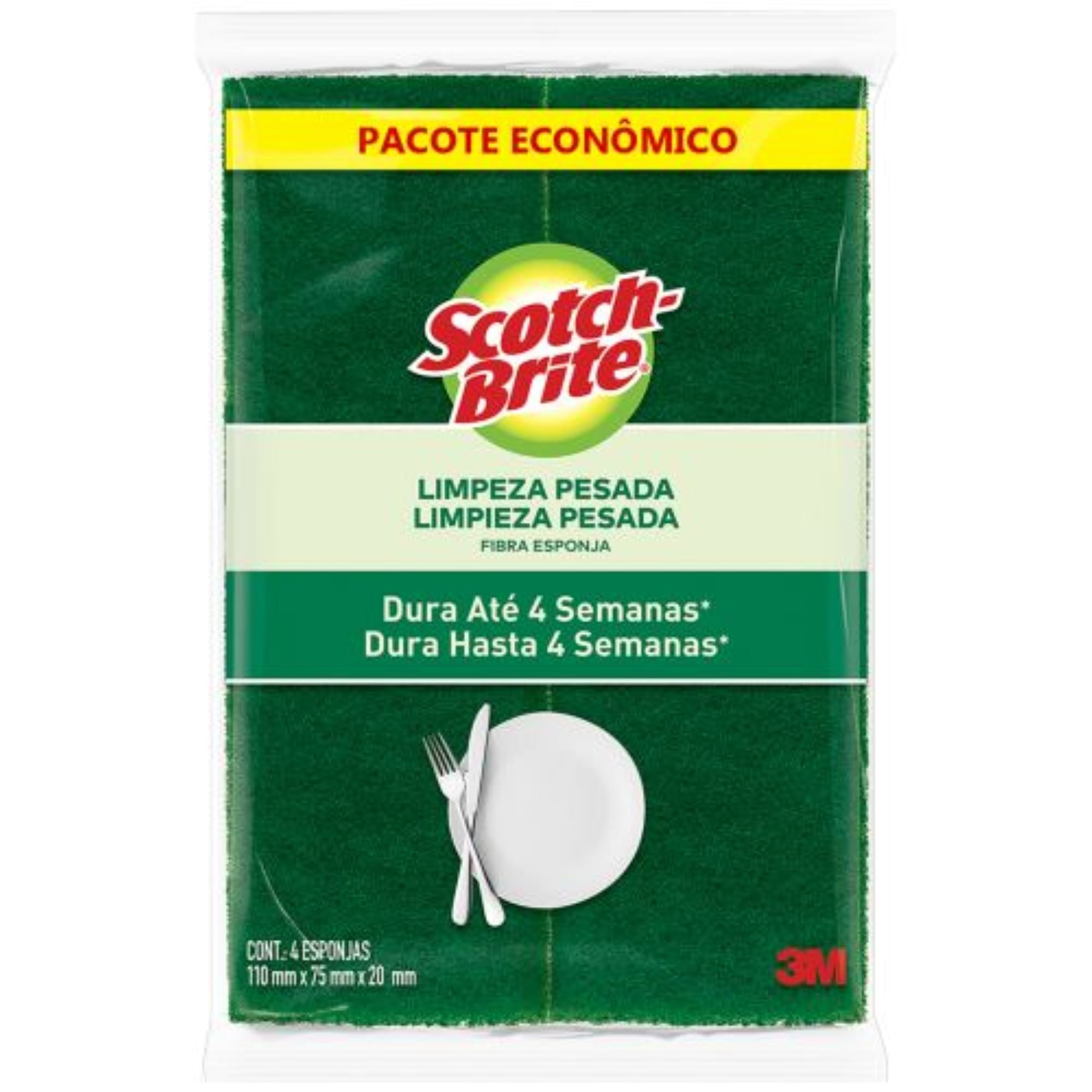 Esponja Scotch brite limpieza pesada x 4 uni