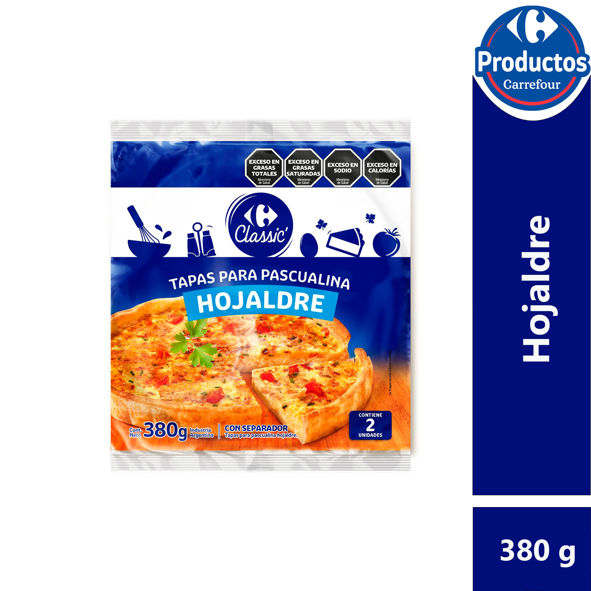 Tapas para pascualinas Carrefour Classic hojaldre x 2 uni