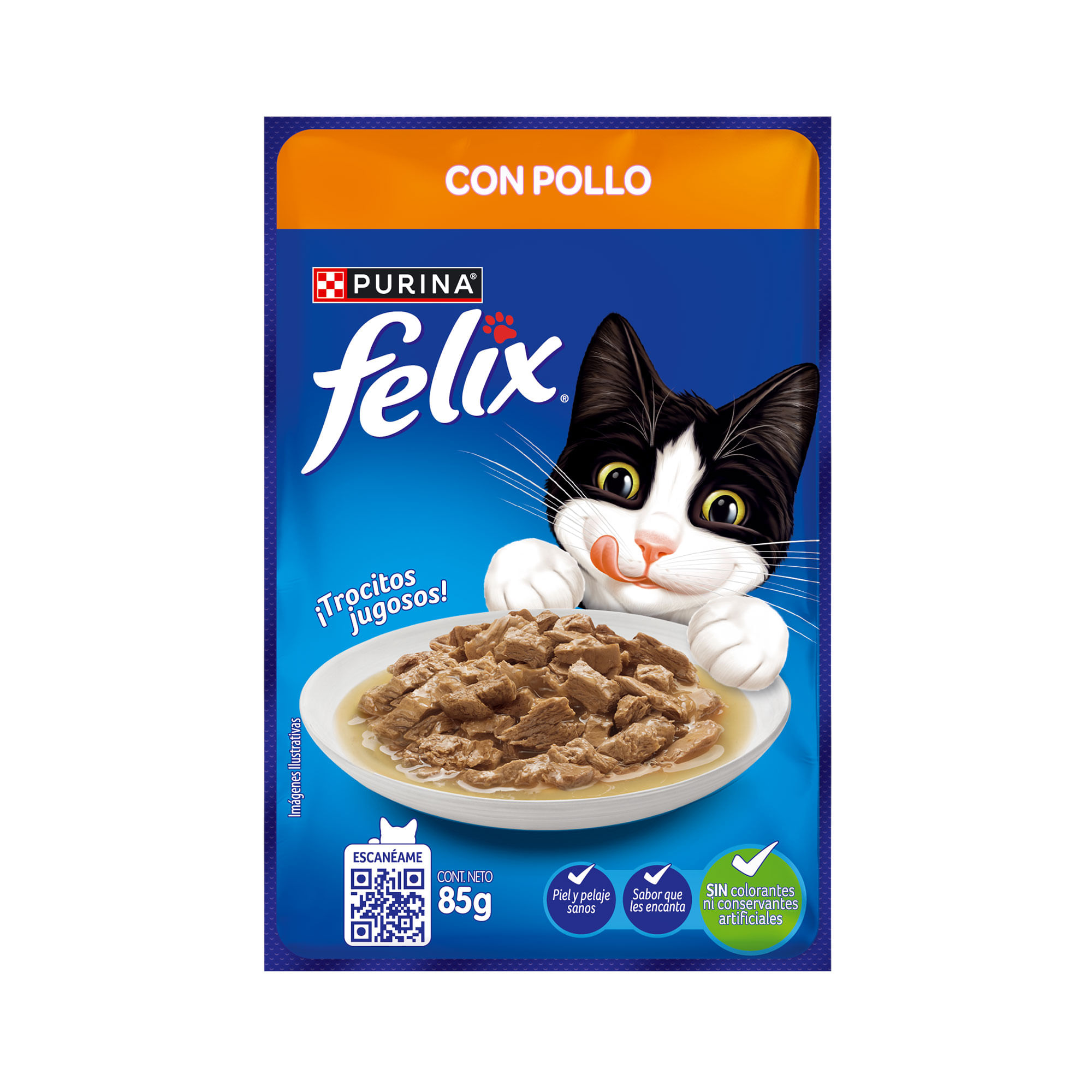 Alimento Húmedo Para Gato Felix Sabor Pollo 85 G