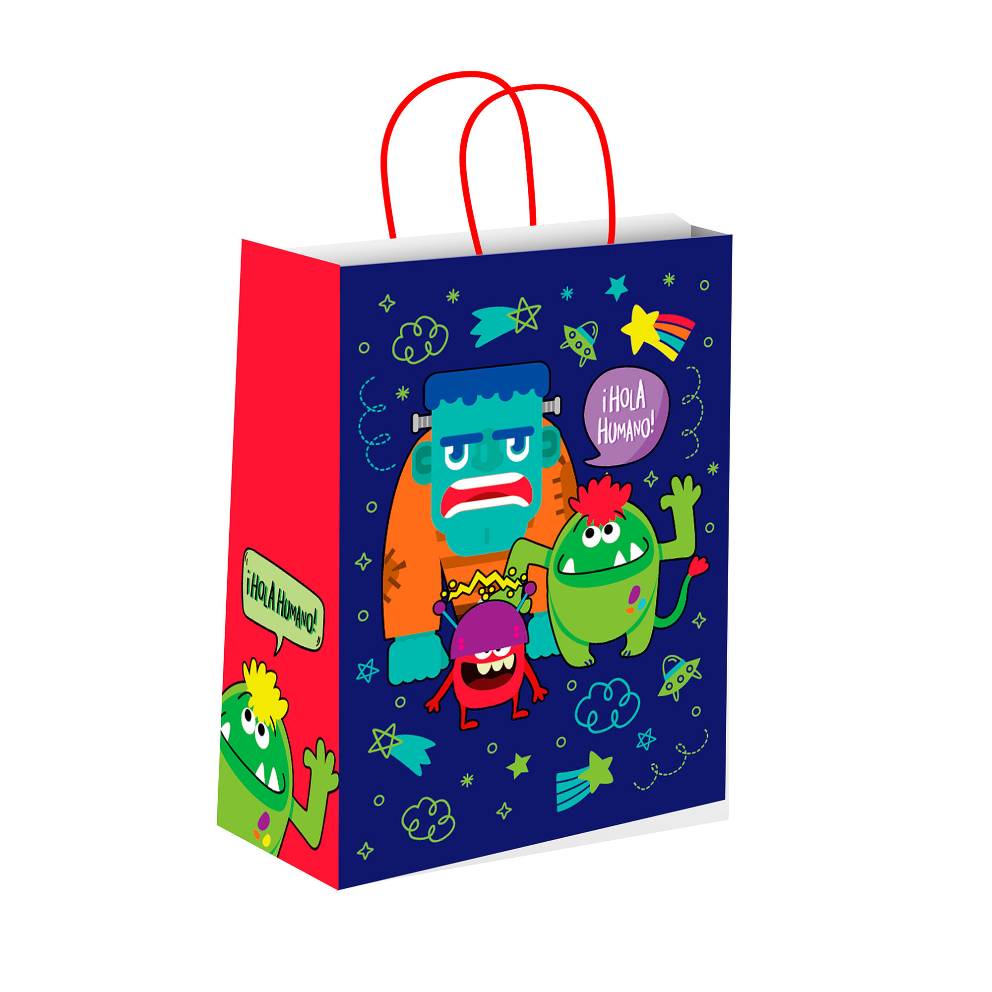 Bolsa para regalo Monster grande 30x12x41 cm