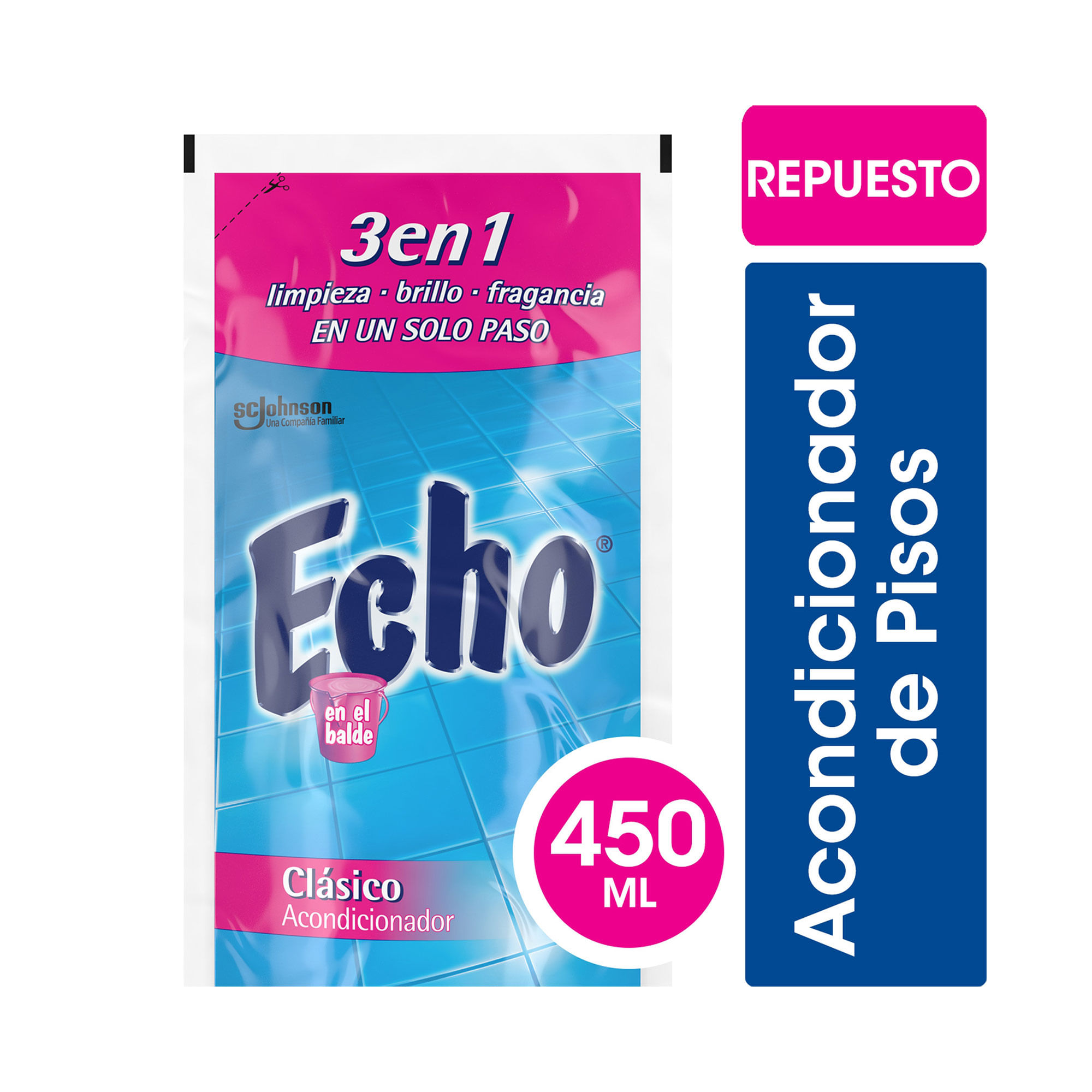 Limpiador Acondicionador De Pisos Echo Clásico Brillo Natural 450 Ml