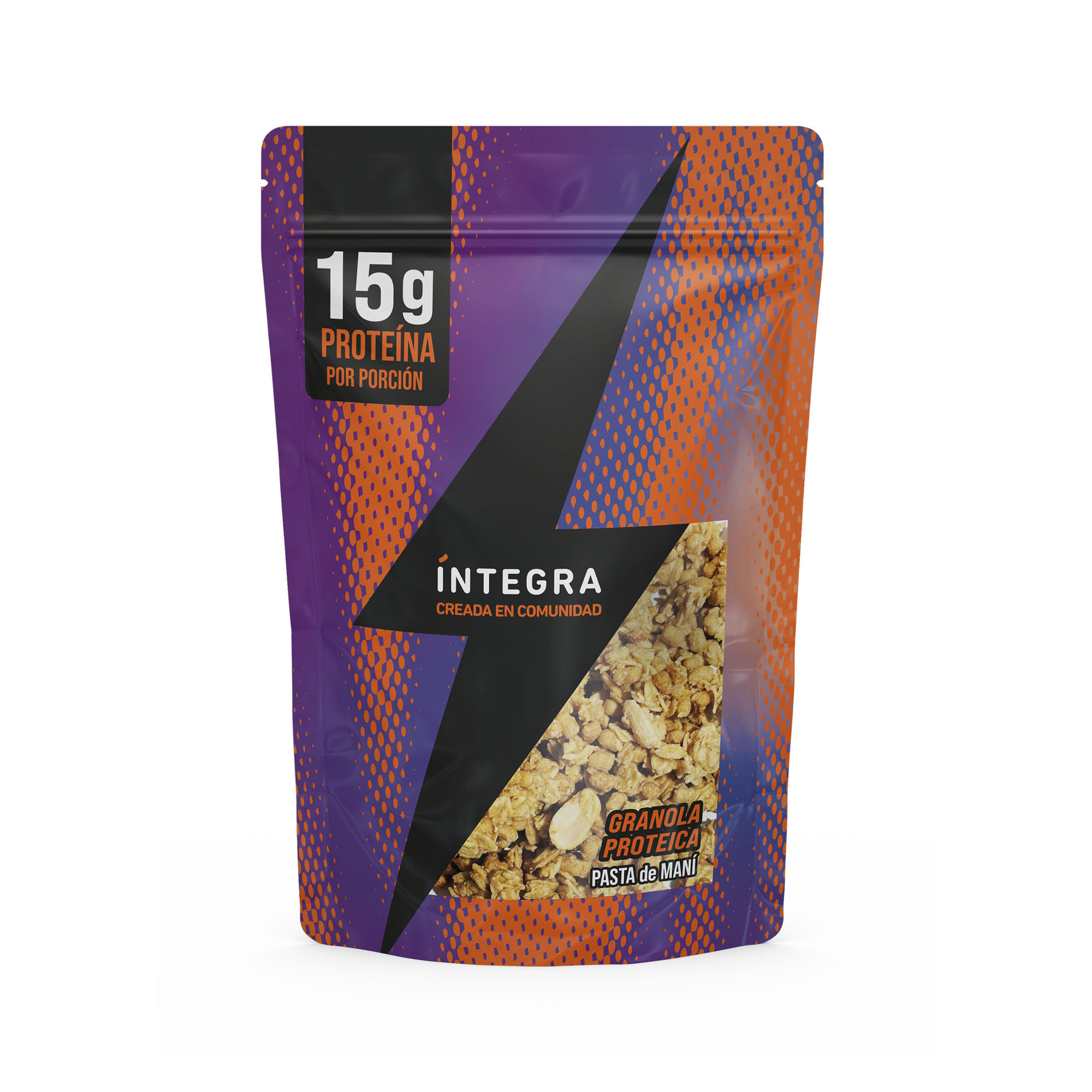 Granola proteíca Íntegra con pasta de maní 250 grs