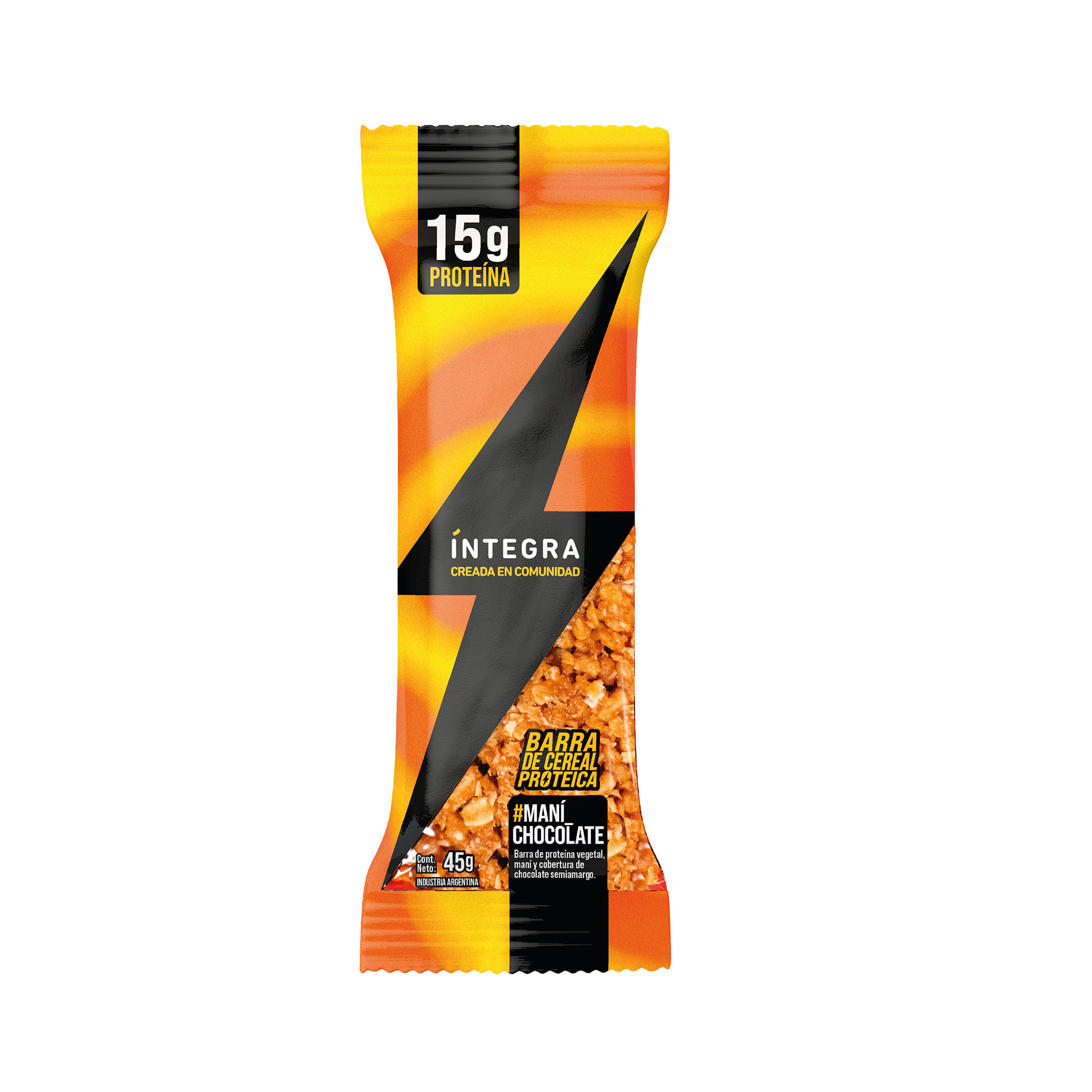 Barra proteica Íntegra maní chocolate 45 grs