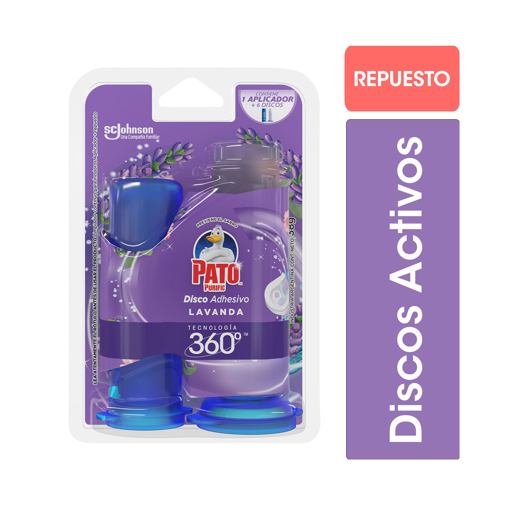 Limpiador Inodoro Discos Activos Pato Lavanda 36 ml