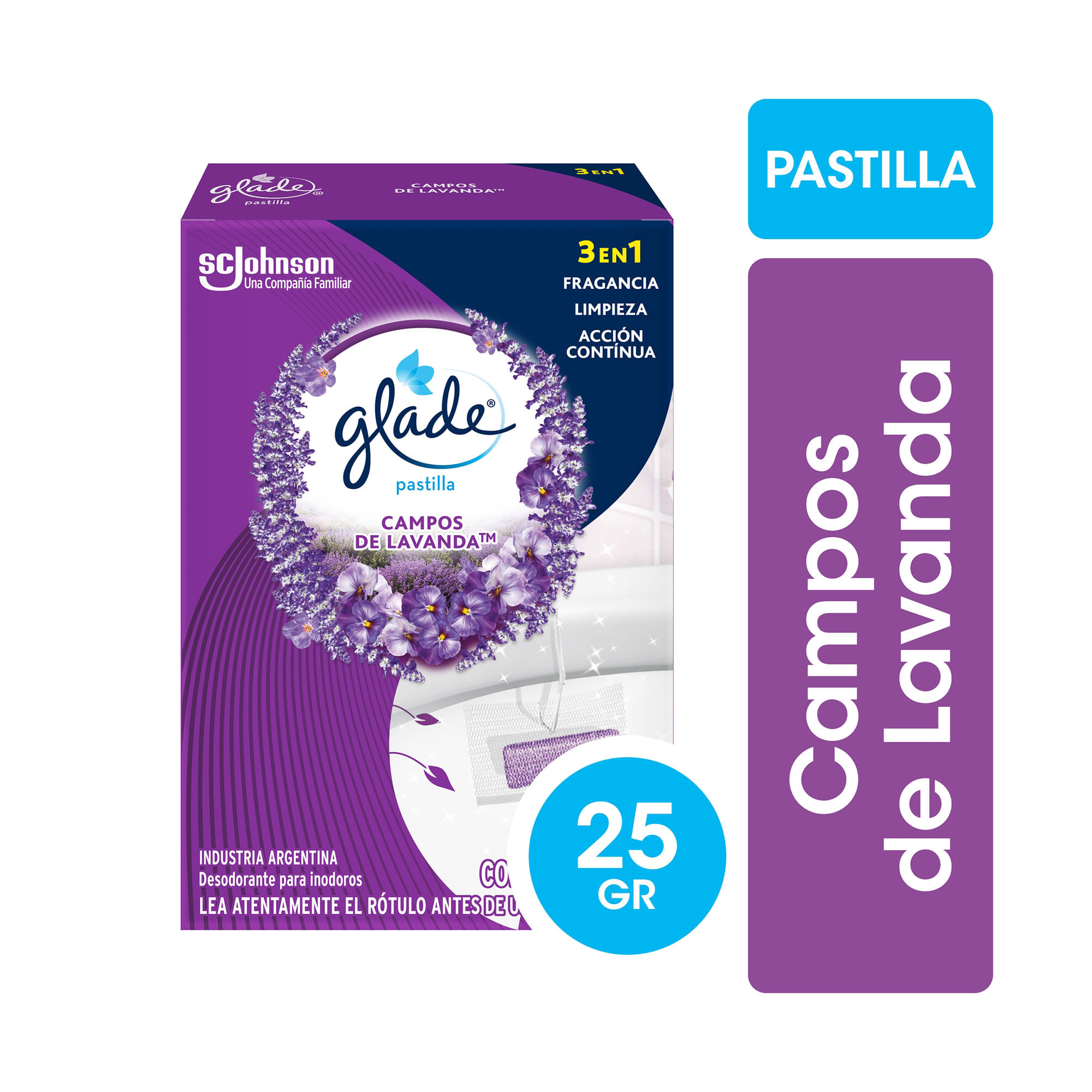 Limpiador Inodoro Glade Pastillas Lavanda 25 G