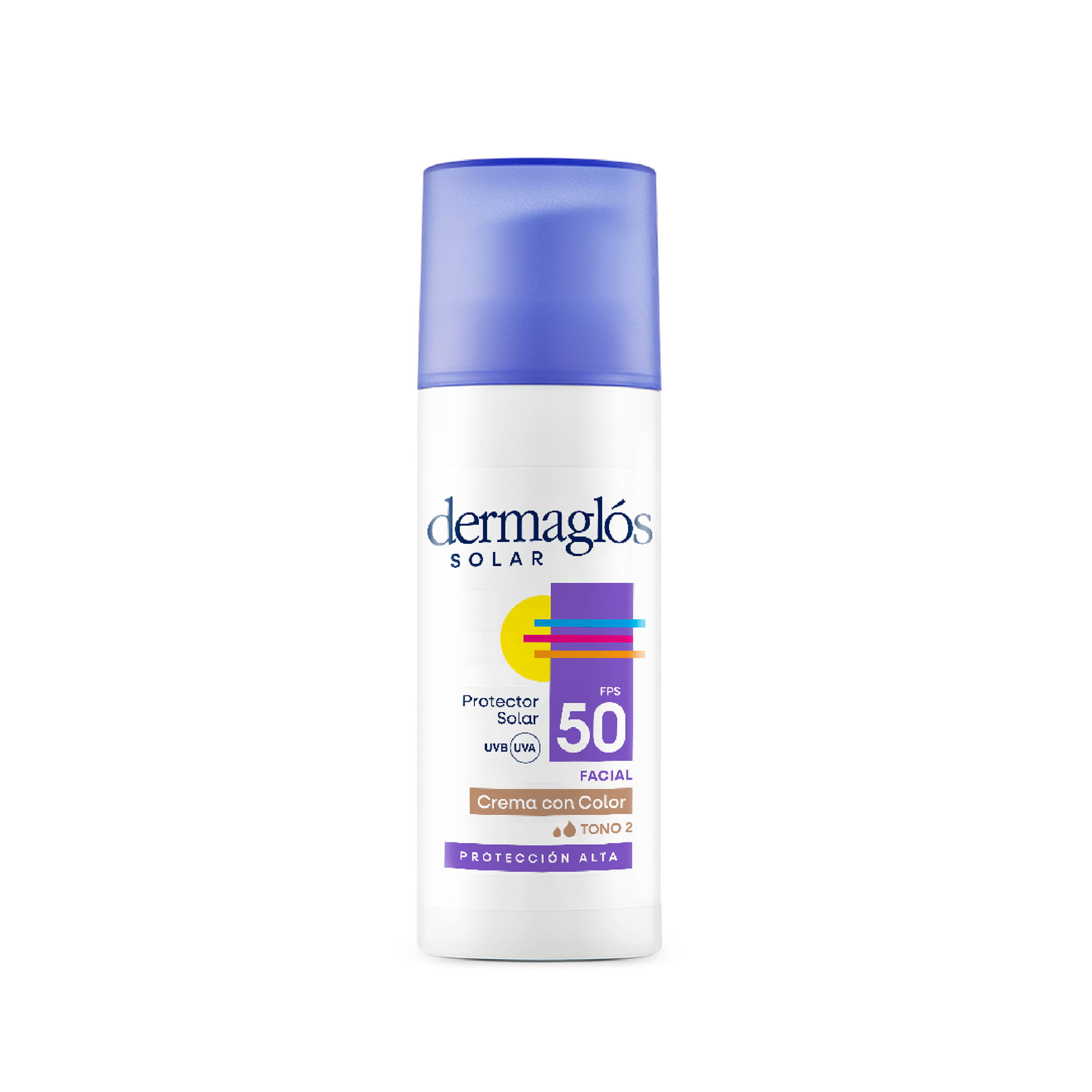 Protector solar facial Dermaglós F50 tn medio 50 grs