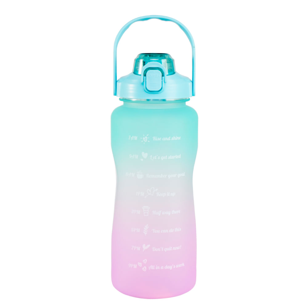 Botella Motivacional 2 Litros Verde Gadnic Degrade Botellon Agua