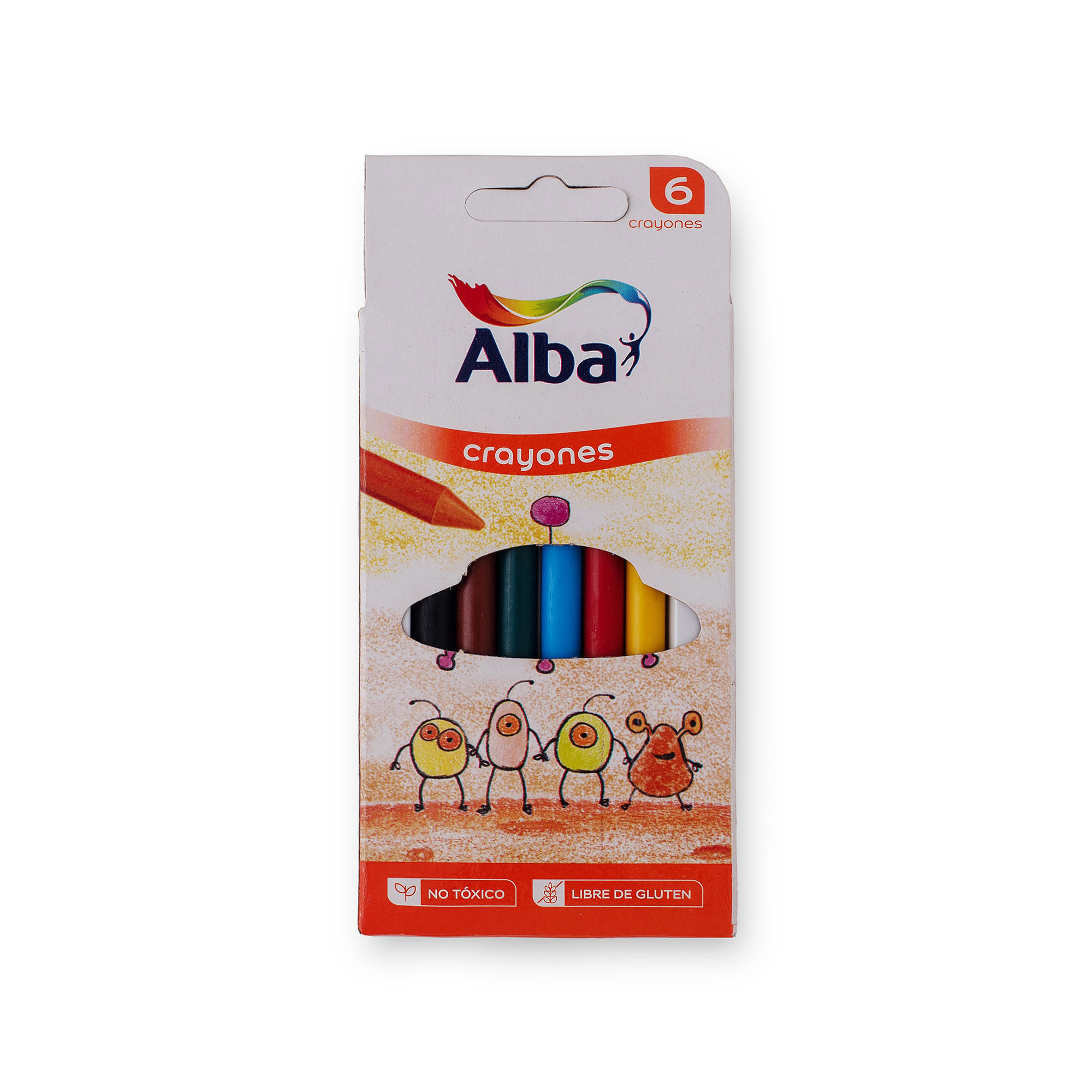 Crayones cera Alba surtidos x 6 uni
