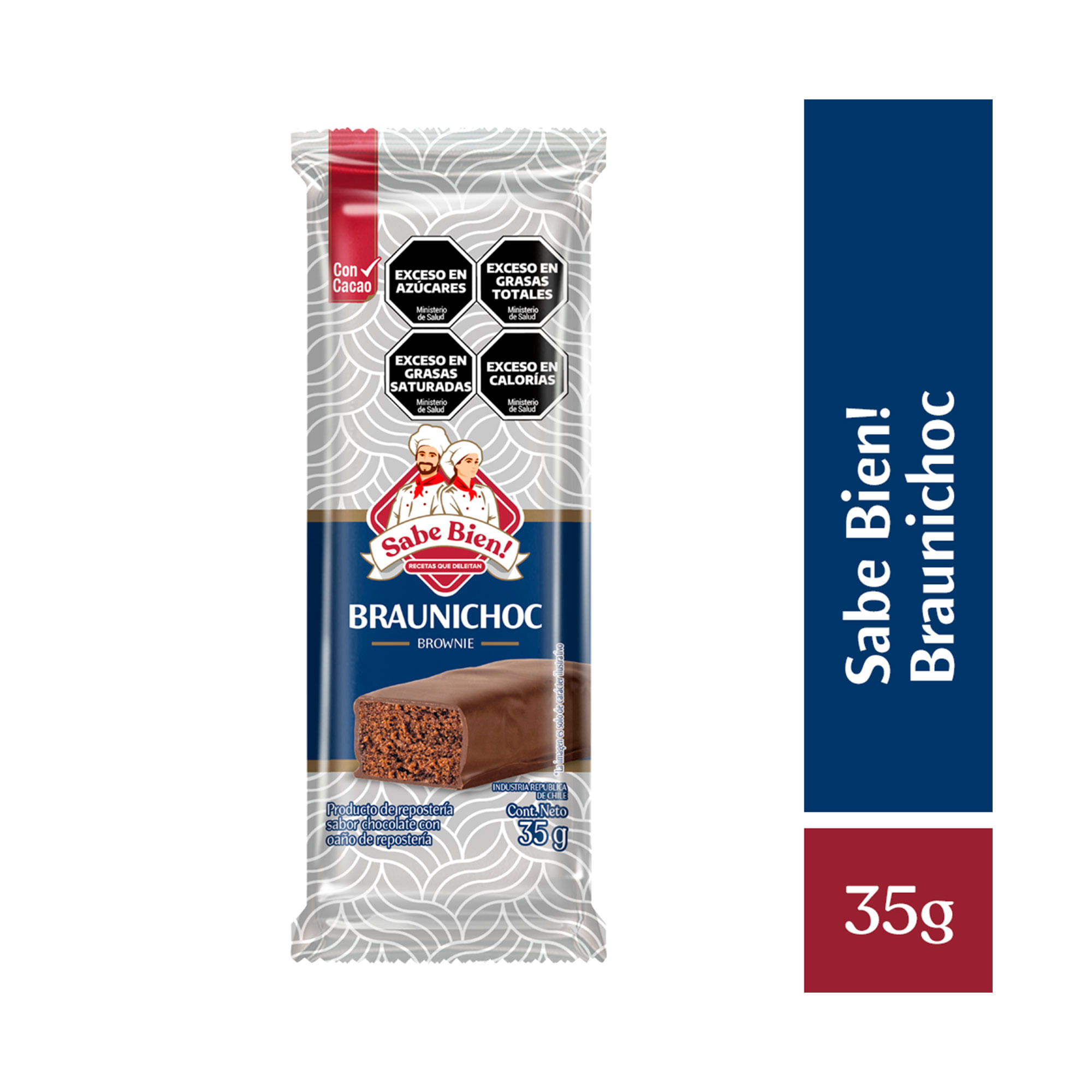 Brownie bañado en chocolate Sabe Bien 35 grs