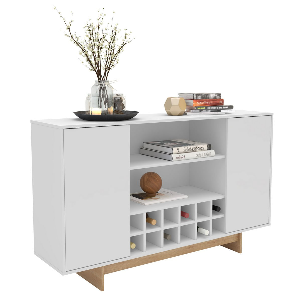 Aparador Recibidor Mueble Vinoteca Comoda Mdf Mdp 15 Mm Mix Match