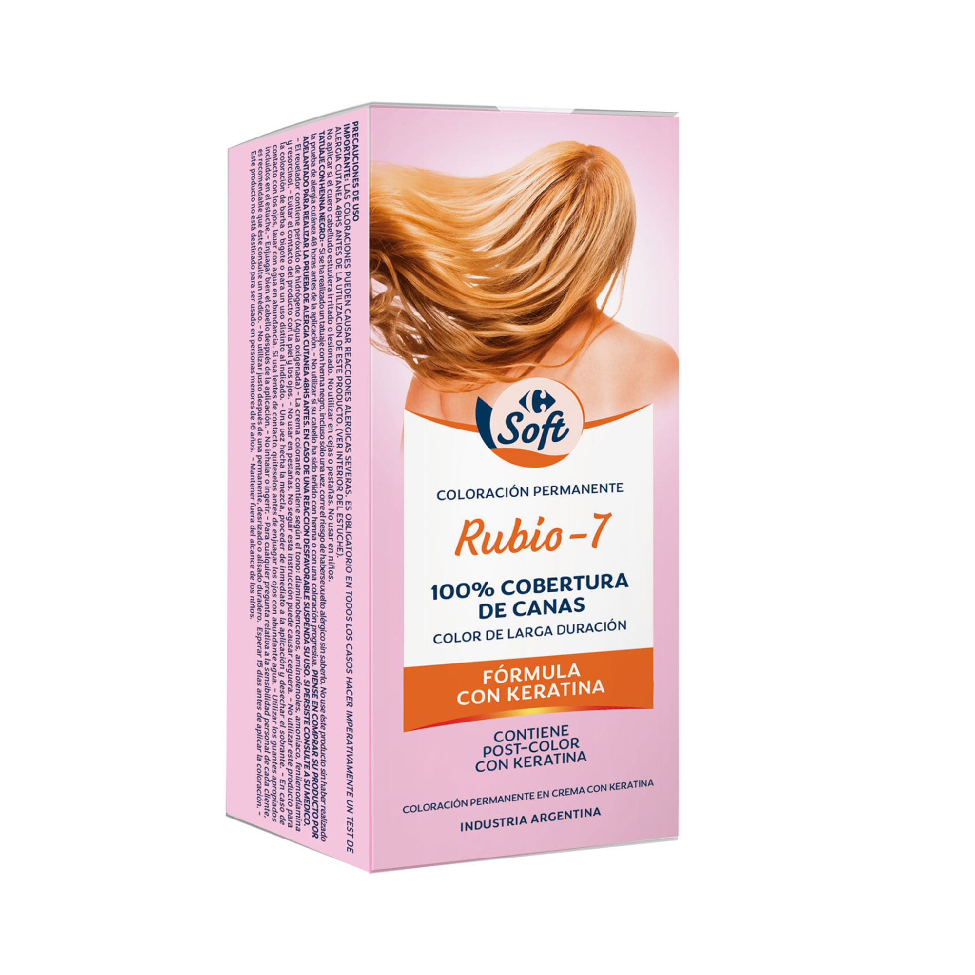 Kit coloración permanente Carrefour Soft rubio T7 1 uni