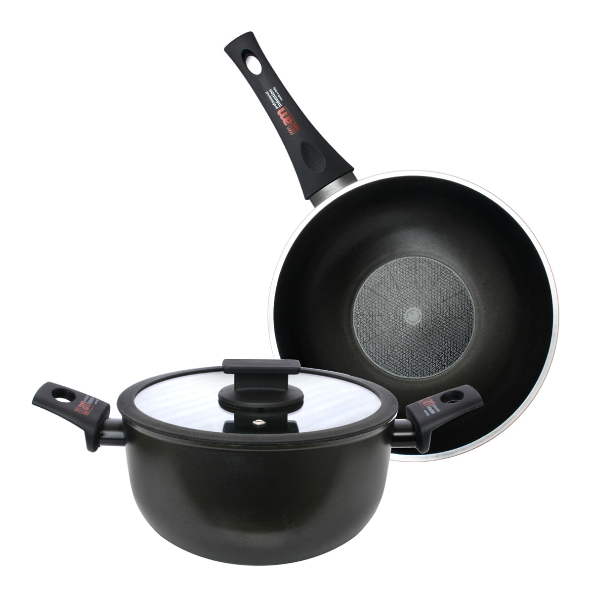 Bateria Coccion Olla Wok Antiadherente ITALIA Induccion 3,5 mm Fortezza