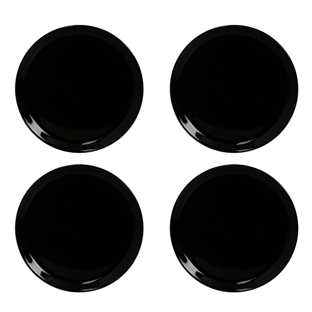 Set x 4 Plato Playo 27 Cms Ceramica Color Oslo Aston Brillante Negro