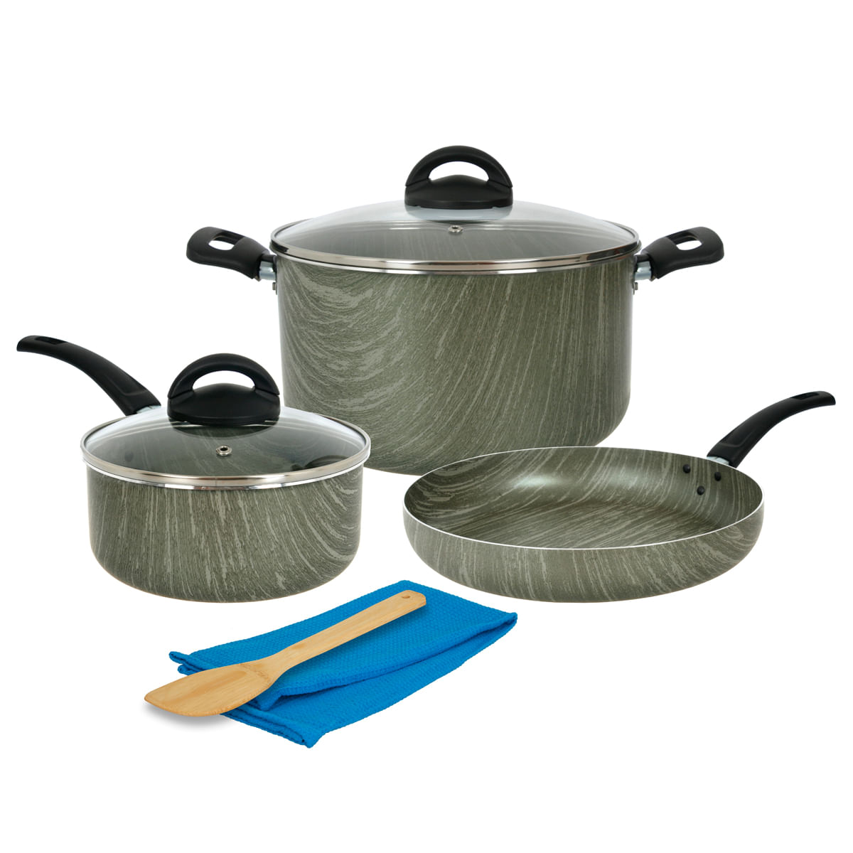 Bateria Antiadherente 7 piezas 1,8 MM Aston Terra Cacerola Olla Sarten