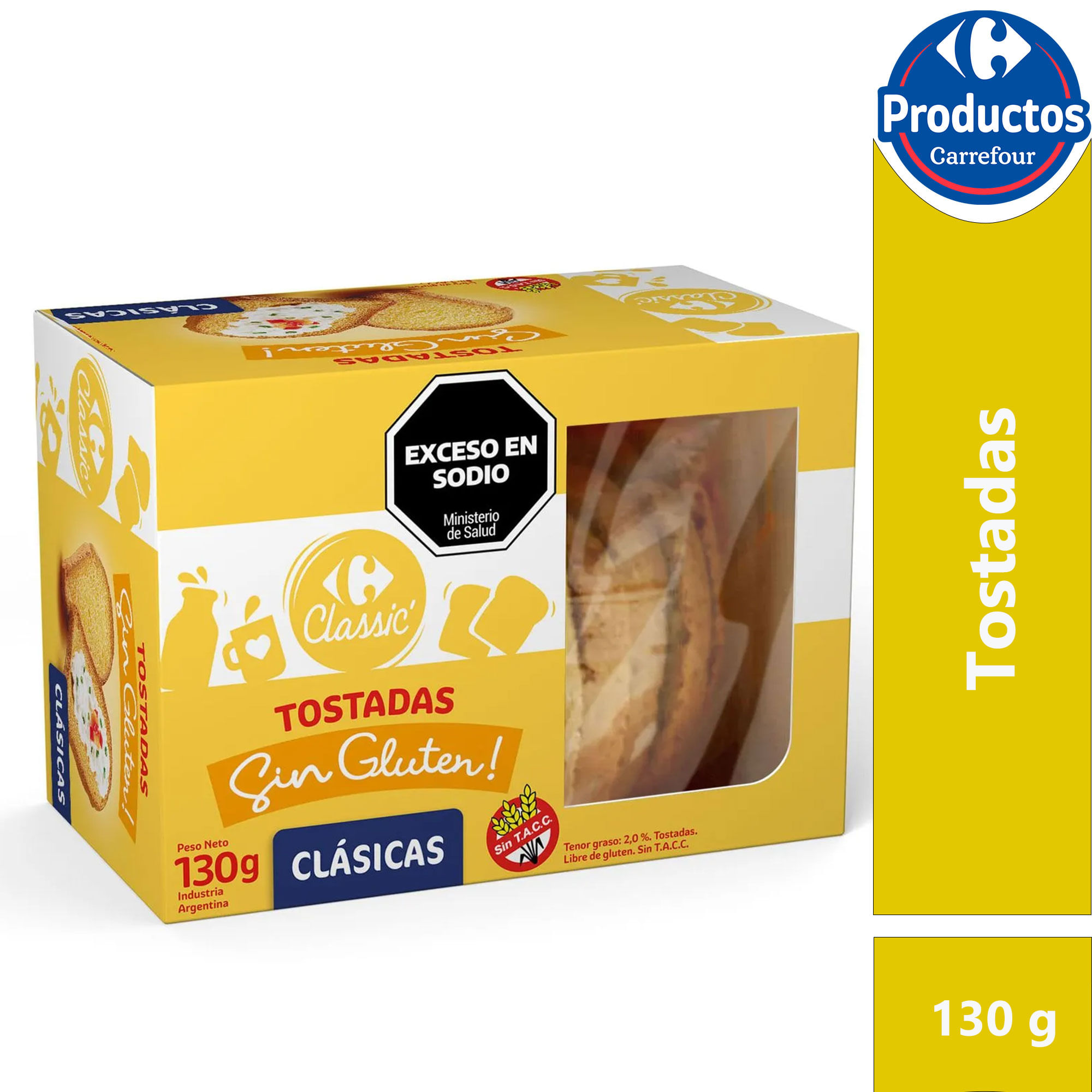 Tostadas clásicas sin tacc Classic Carrefour 130 grs