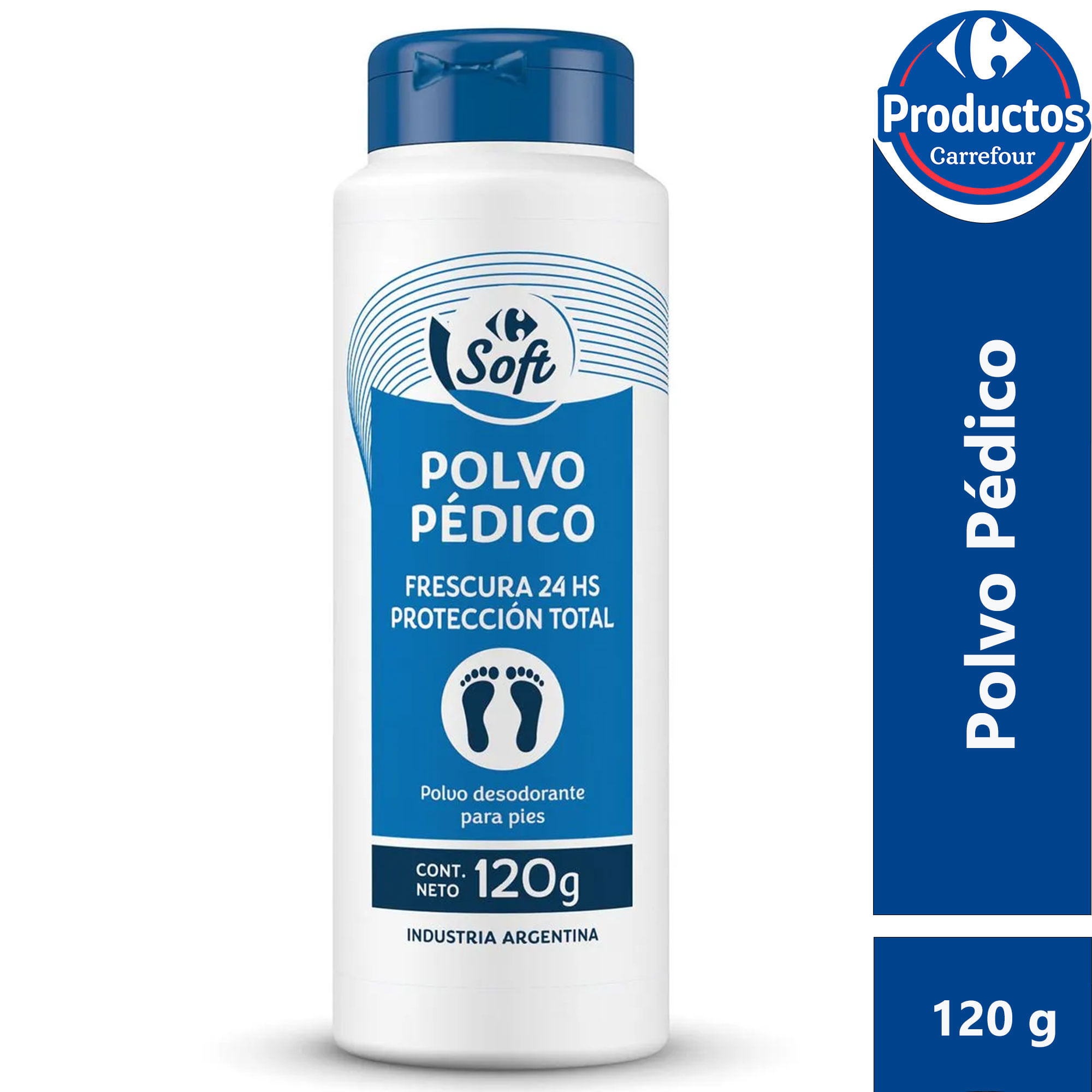 Polvo pédico Carrefour Soft talquera 120 grs