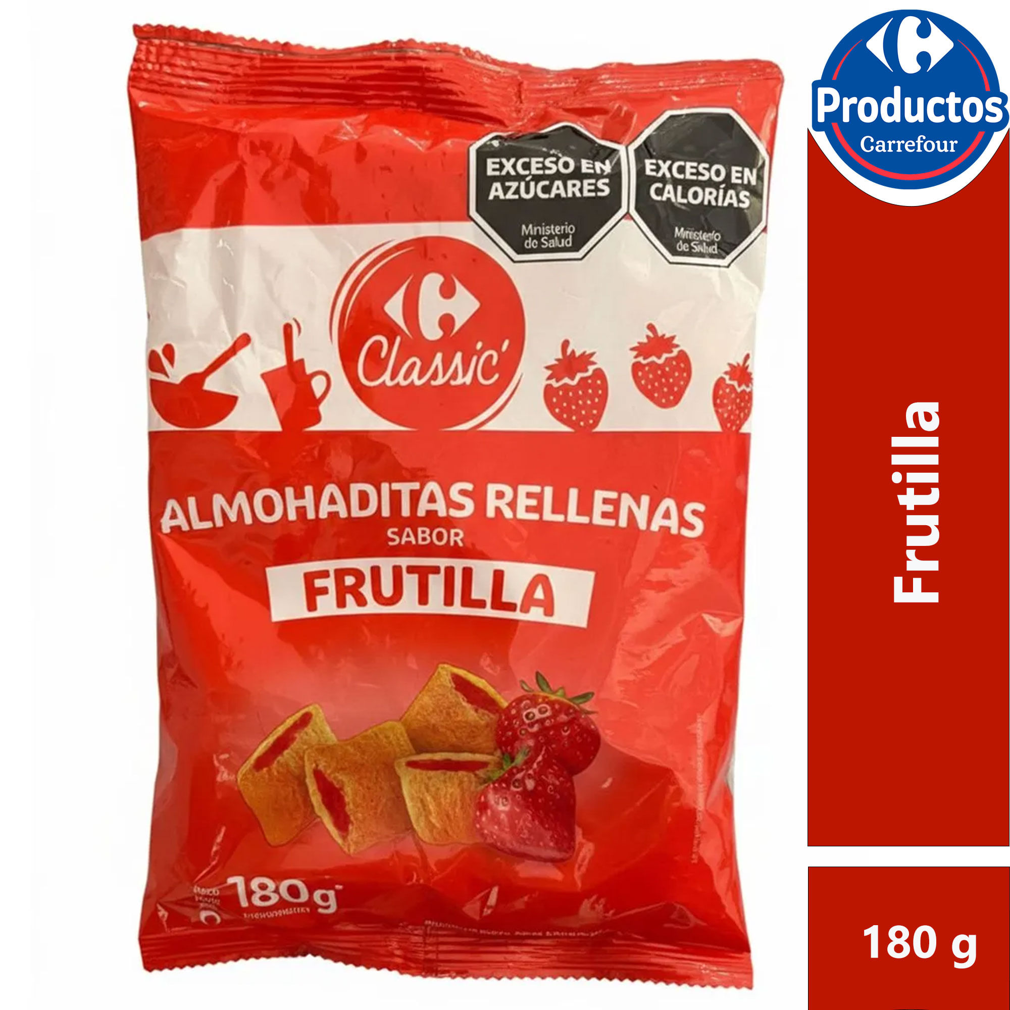 Almohadita Carrefour Classic rellena de frutilla 180 grs