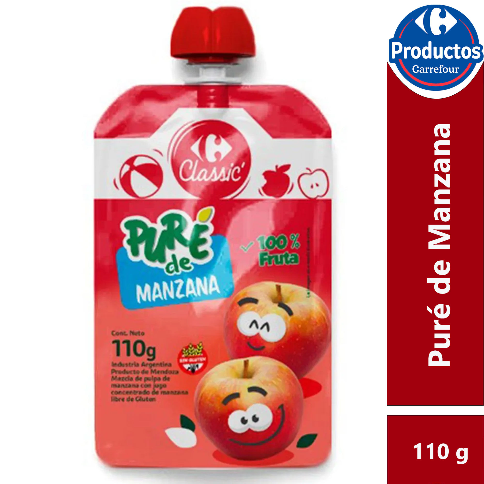 Puré de manzana Carrefour Classic 110 grs