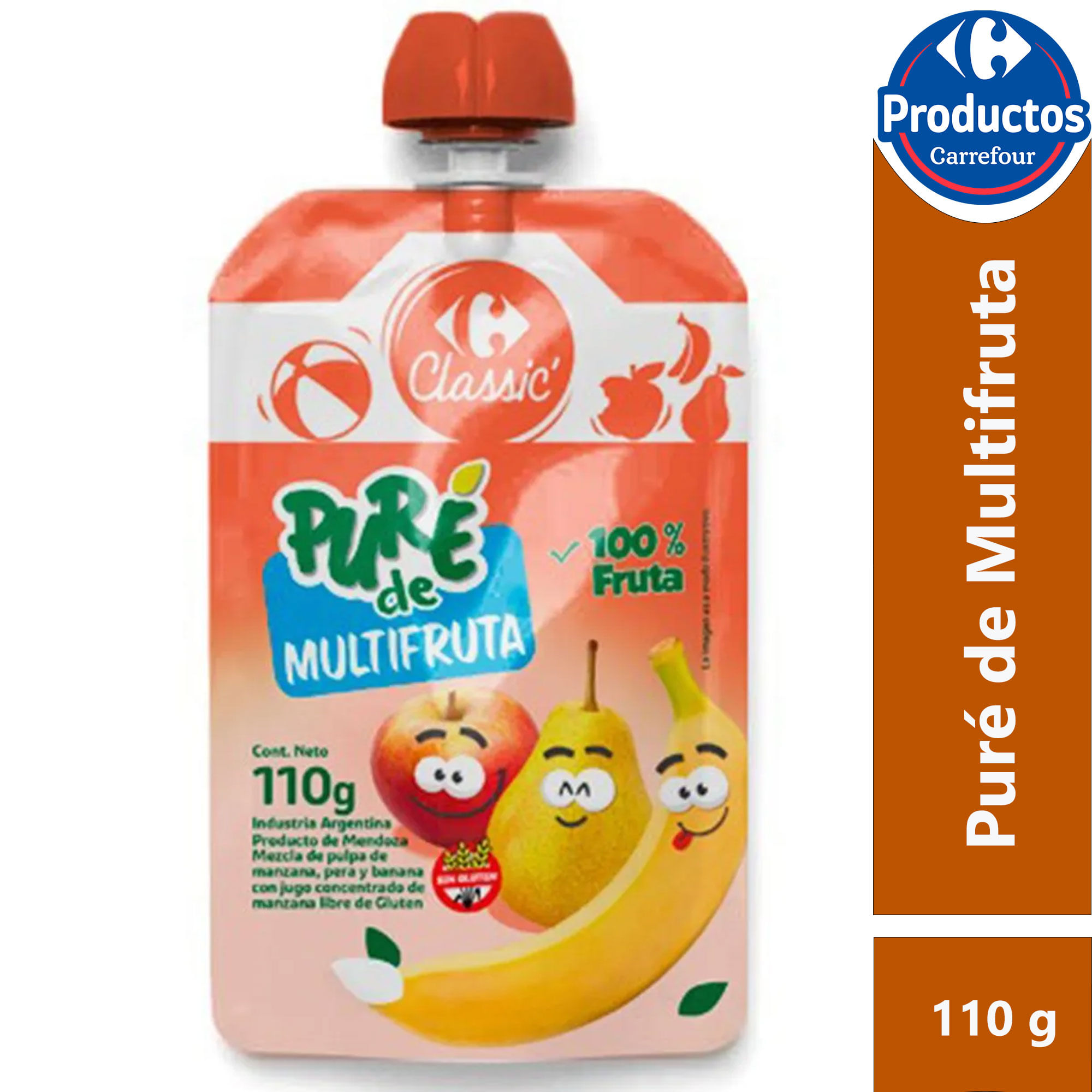 Puré multifruta Carrefour Classic 110 grs