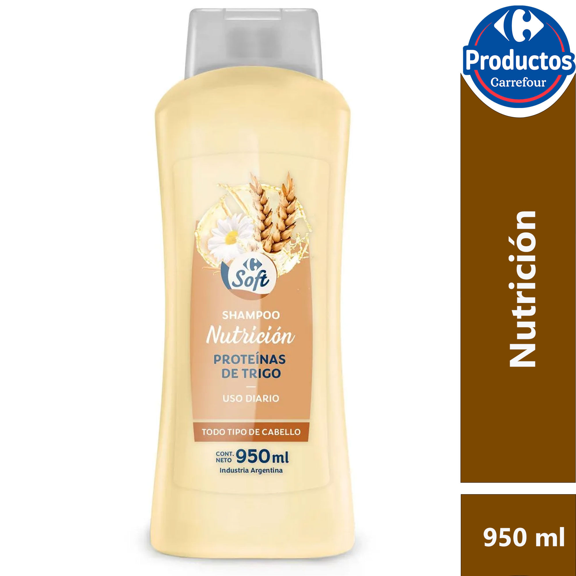 Shampoo Carrefour Soft proteínas de trigo 950 ml
