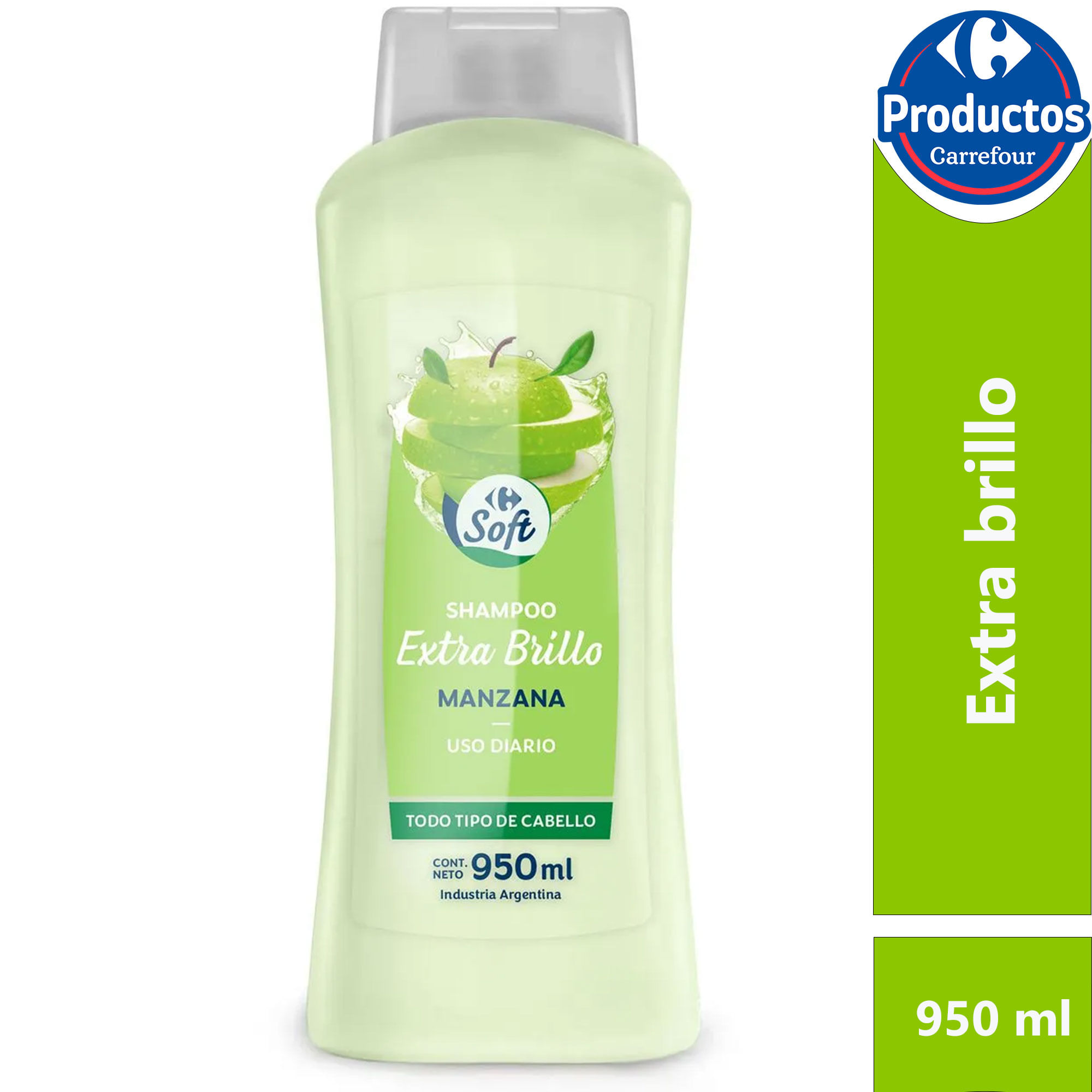 Shampoo Carrefour Soft manzana extra 950 ml