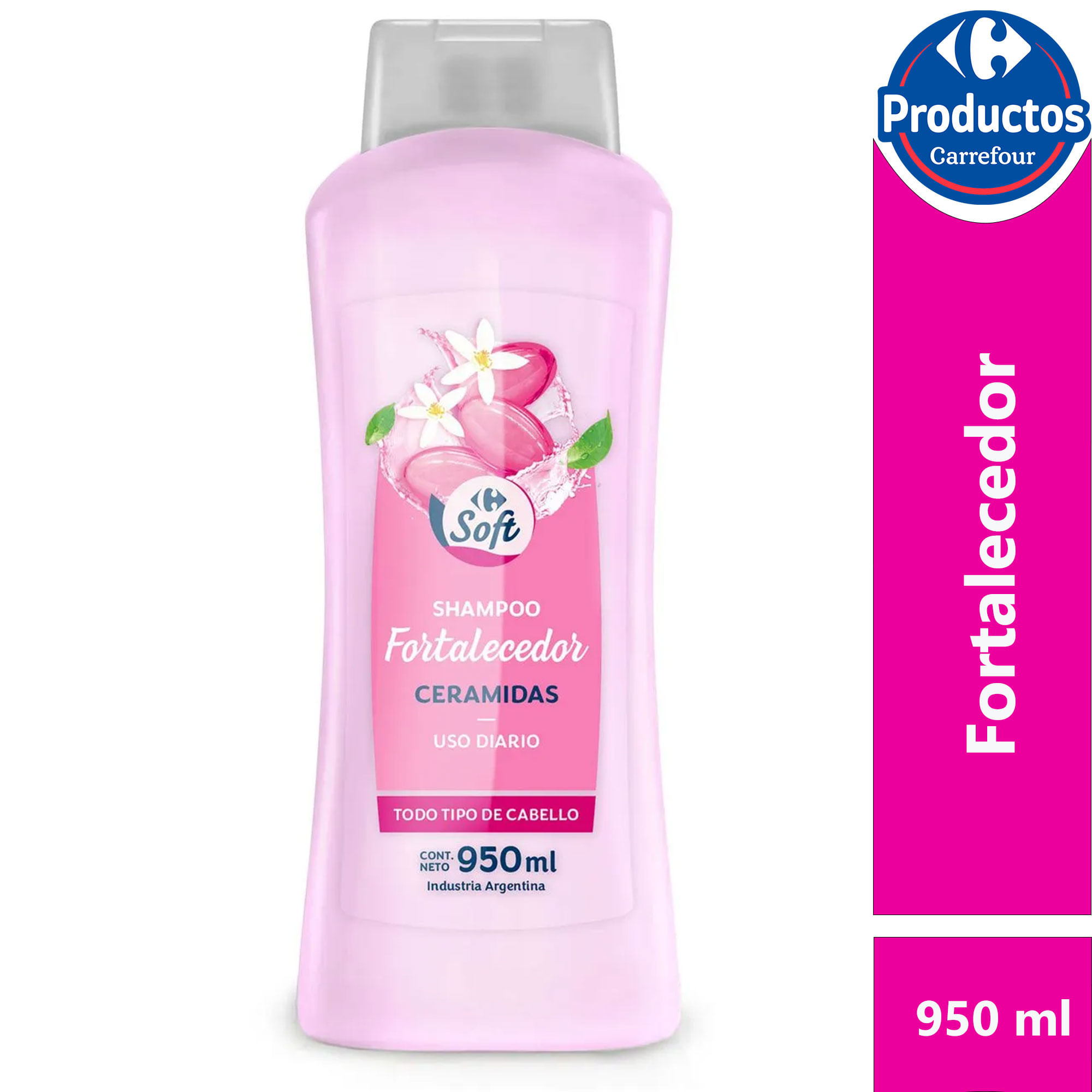 Shampoo Carrefour Soft ceramidas fortalecedor 950 ml