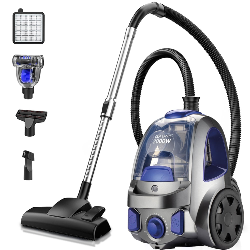 Aspiradora Ciclónica Gadnic 2000W Filtro Lavable Rebobinado Automático de Cable